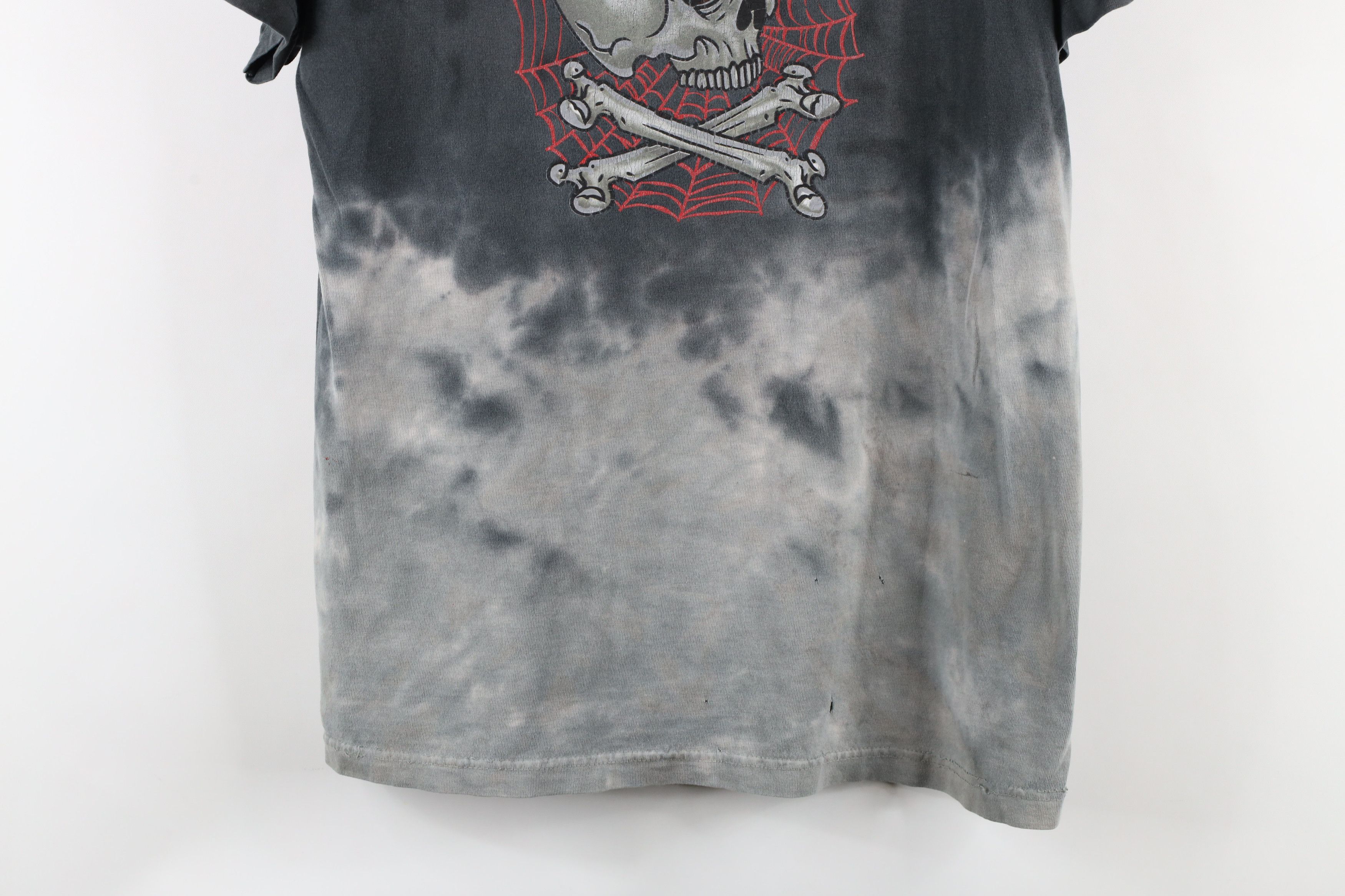 Vintage Vintage 90s Streetwear Bones Spider Web Acid Wash T-Shirt Size US S / EU 44-46 / 1 - 3 Thumbnail
