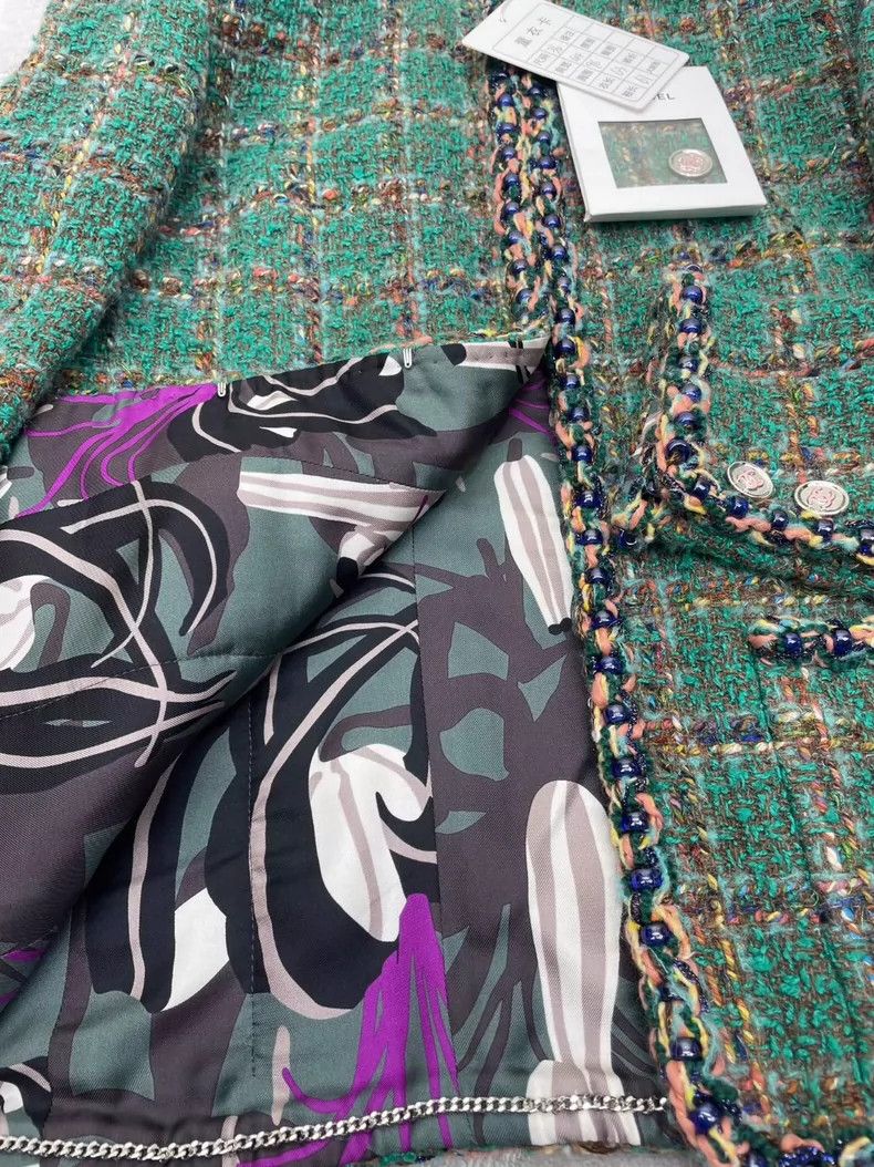 Chanel Chanel 23A The same green plaid jacket of Quan Zhilong 2504 Size XS / US 0-2 / IT 36-38 - 5 Thumbnail