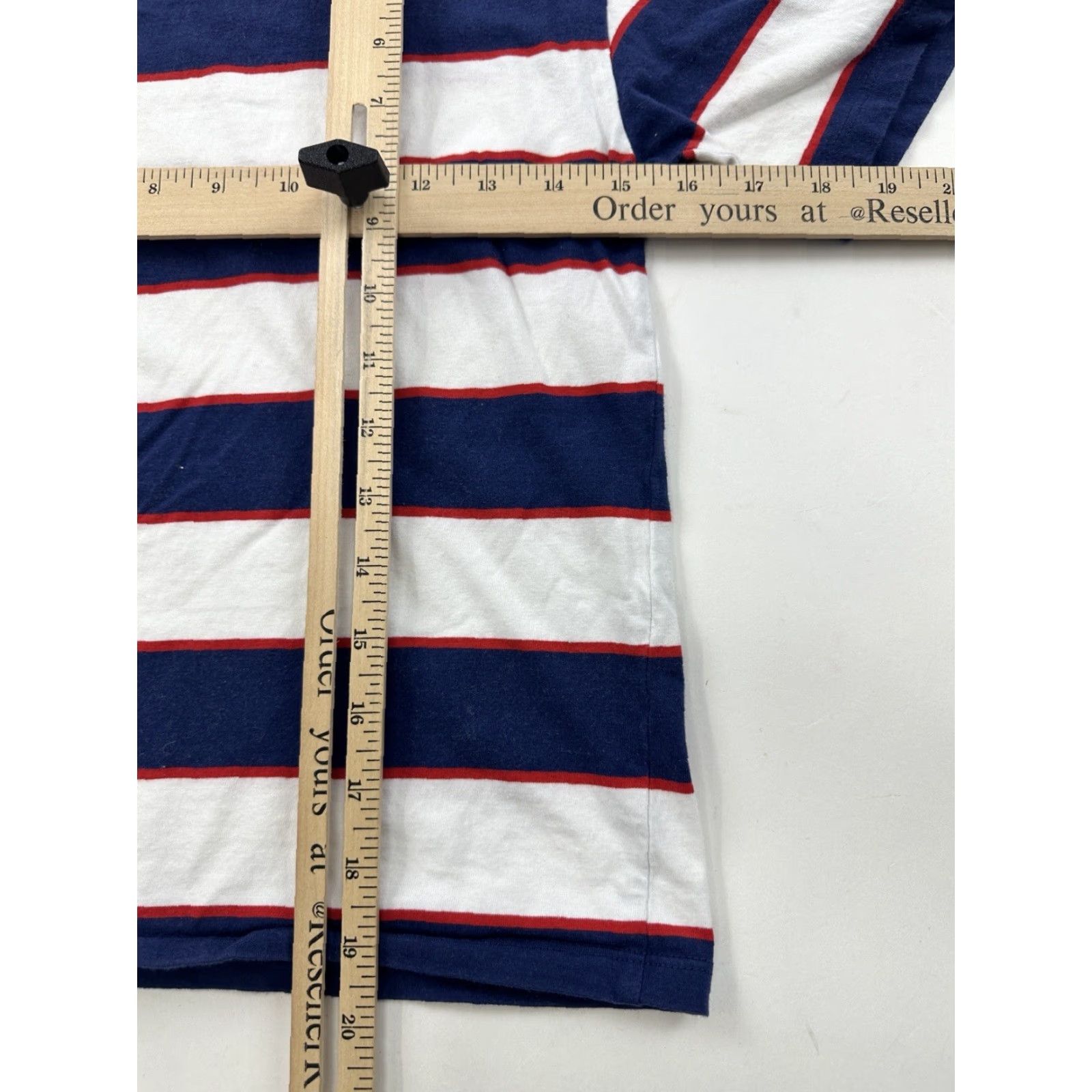 Dickies Dickies Shirt Womens Small White Blue Striped Short Sleeve Crew Neck Pullover Size S / US 4 / IT 40 - 6 Thumbnail