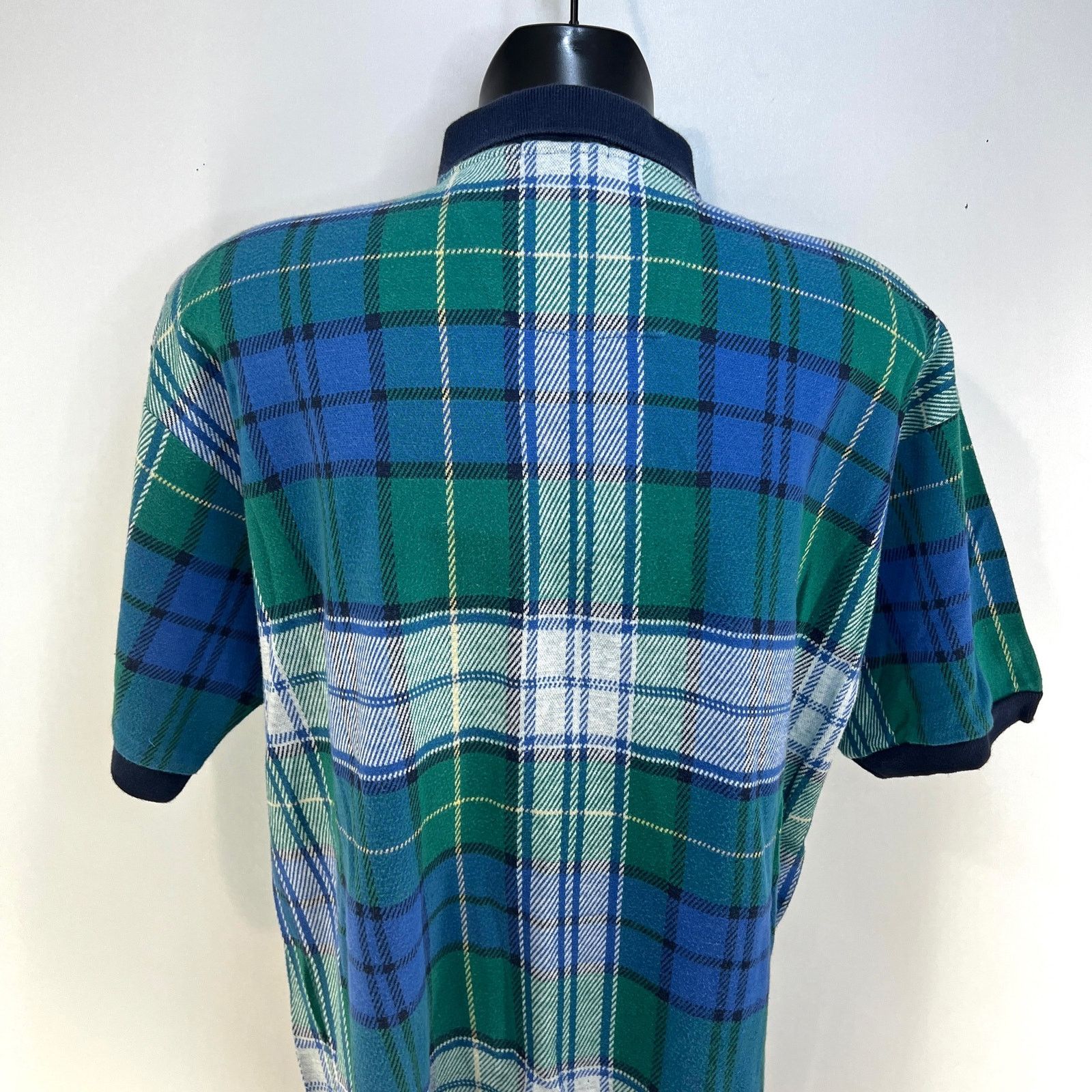 Vintage Vintage 80s Nautica Plaid Polo Shirt Green White Golf Size US XL / EU 56 / 4 - 5 Thumbnail