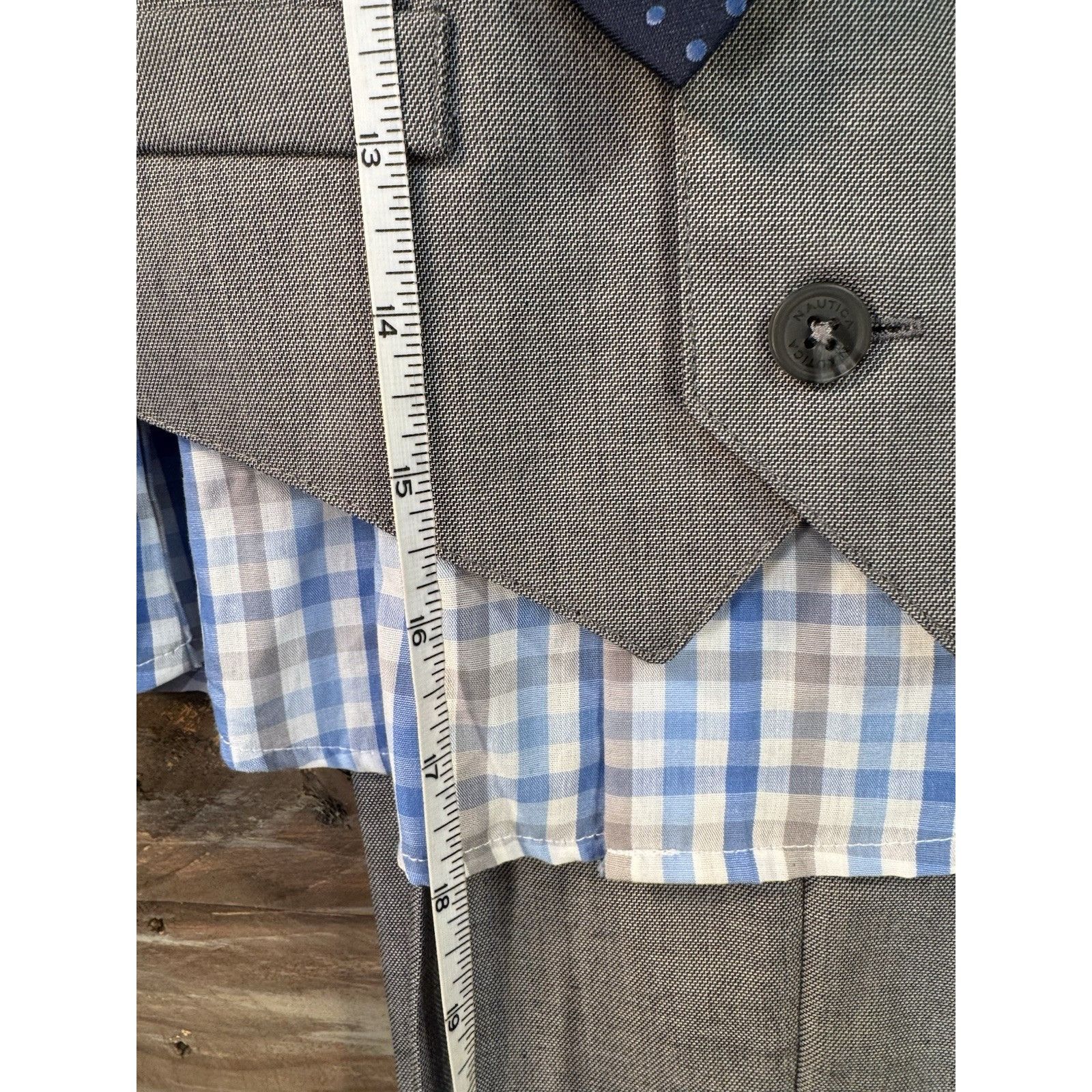 Nautica NAUTICA Boys Long Sleeve 4 Pc Blue Plaid & Gray Dress Pant S Size US XXS / EU 40 - 6 Thumbnail
