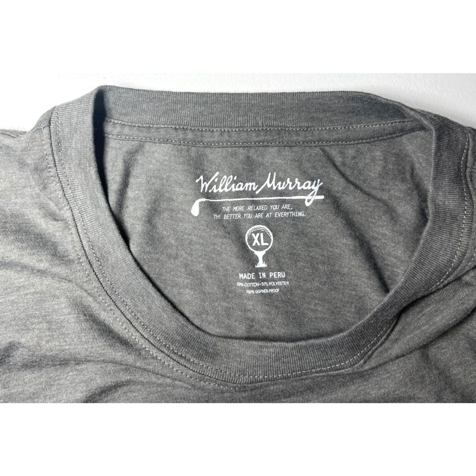 Vintage William Murray King of Clubs Golf T-Shirt Mens XL Gray 50% Cotton 50% Polyester Short Sleeve Crew Neck Vintage Style Tee Size US XL / EU 56 / 4 - 5 Thumbnail