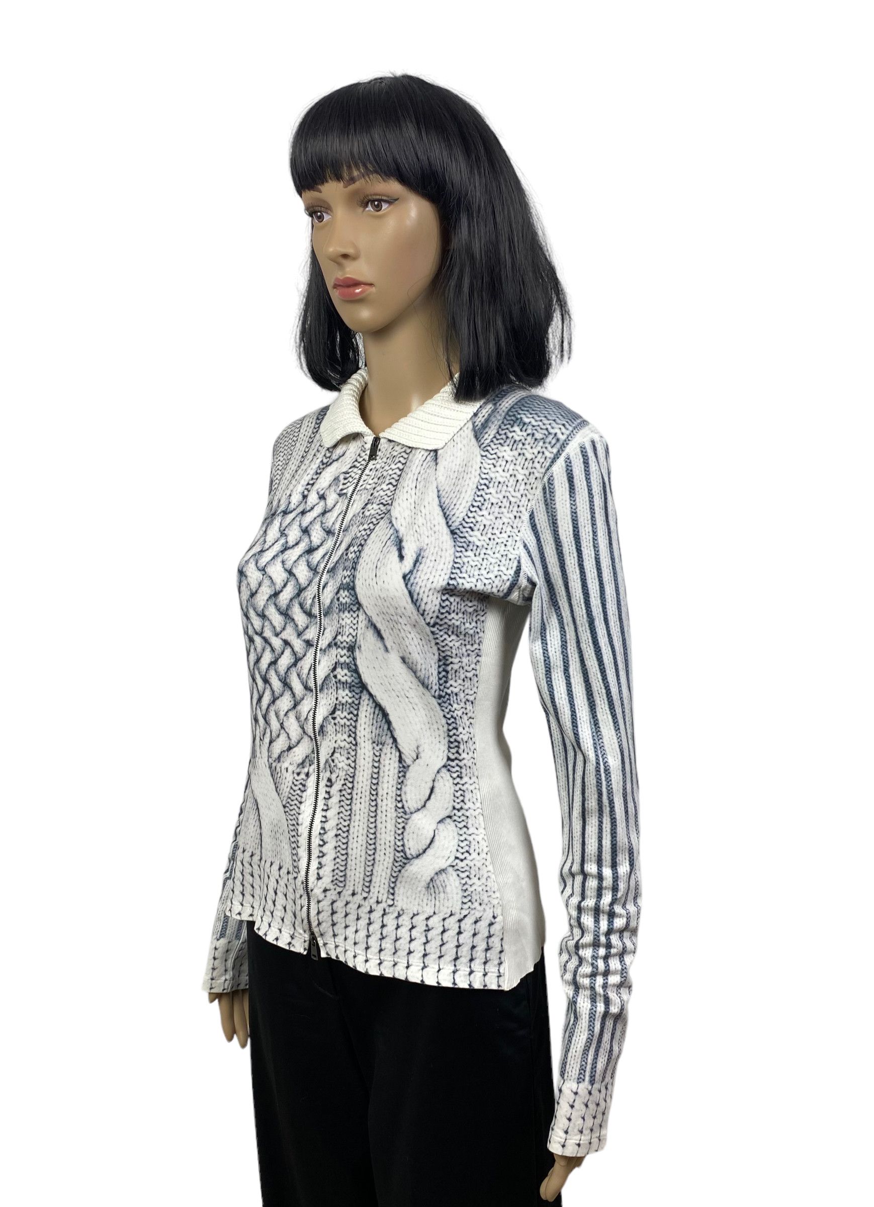 Other marc cain printed collared knit zip sweater size 3 Size L / US 10 / IT 46 - 3 Thumbnail