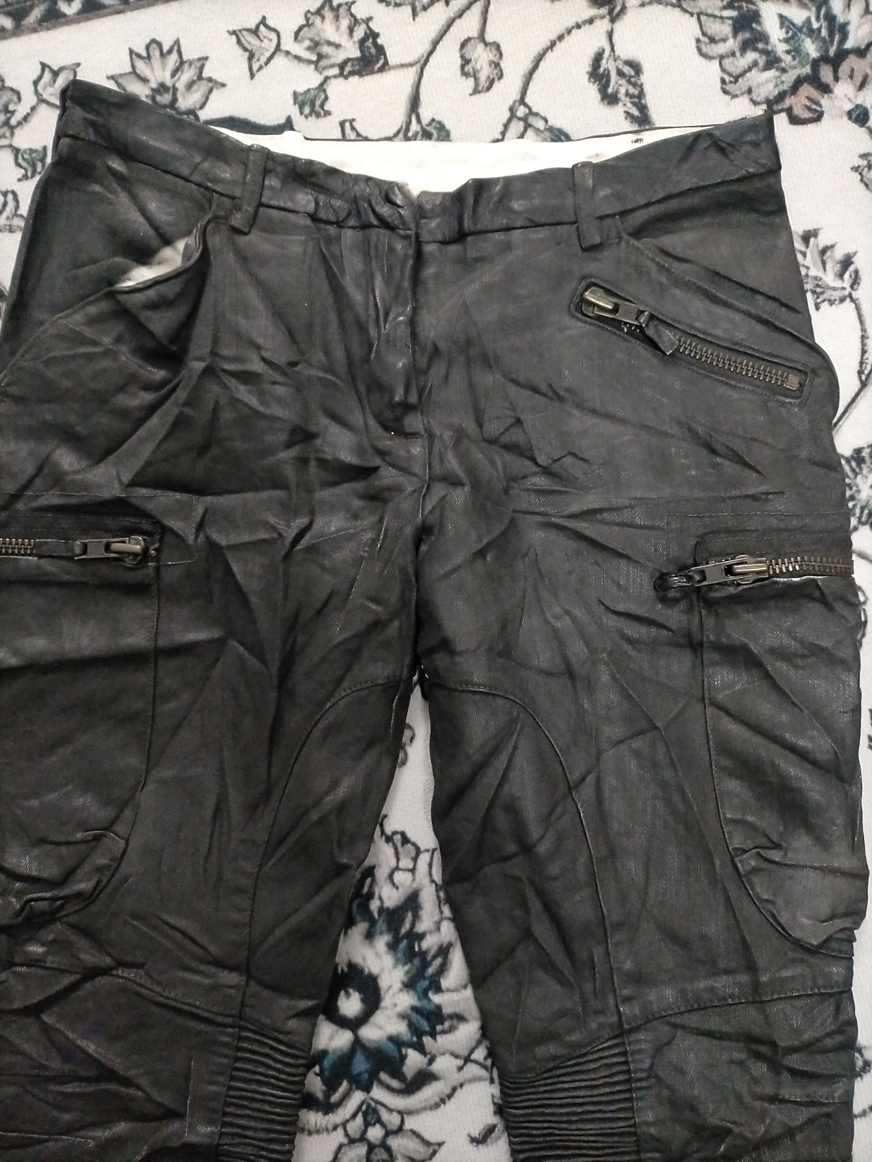 Allsaints × Saint Laurent Paris × Yves Saint Laurent 🔥 Designer 🔥Allsaints Aviator Gloss Trouser Leather Size US 29 - 3 Thumbnail
