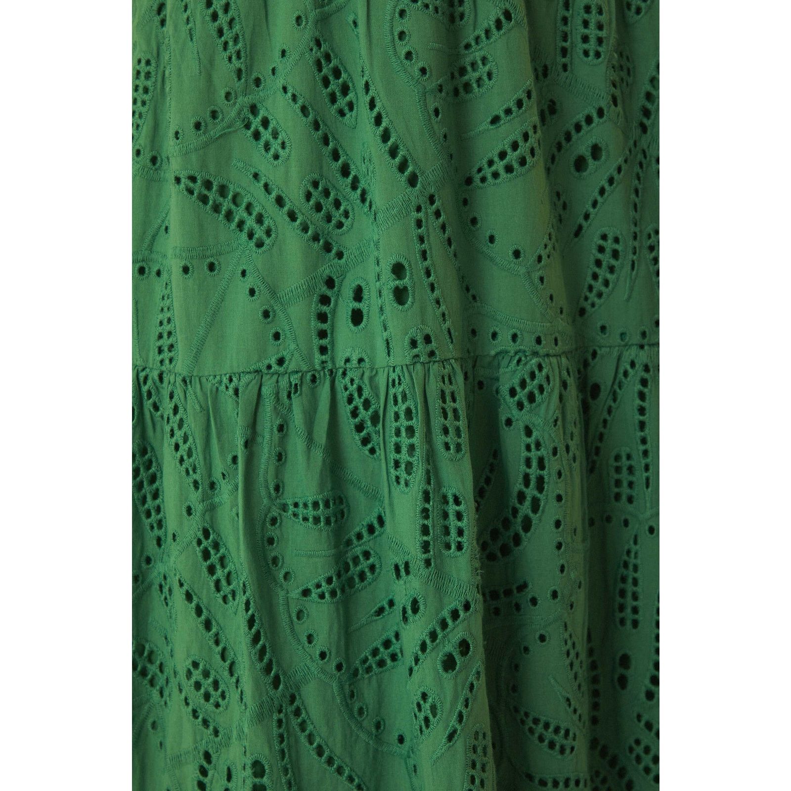Farm Rio NWT FARM RIO Green Monstera Corset Eyelet Maxi Dress Sz M Size M / US 6-8 / IT 42-44 - 10 Thumbnail