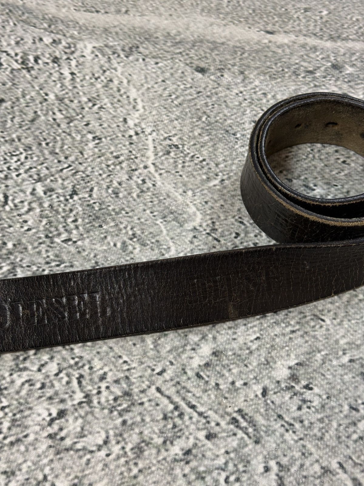 Diesel Diesel leather belt big buckle Y2K brown truck 80s vintage Size 40 - 4 Thumbnail