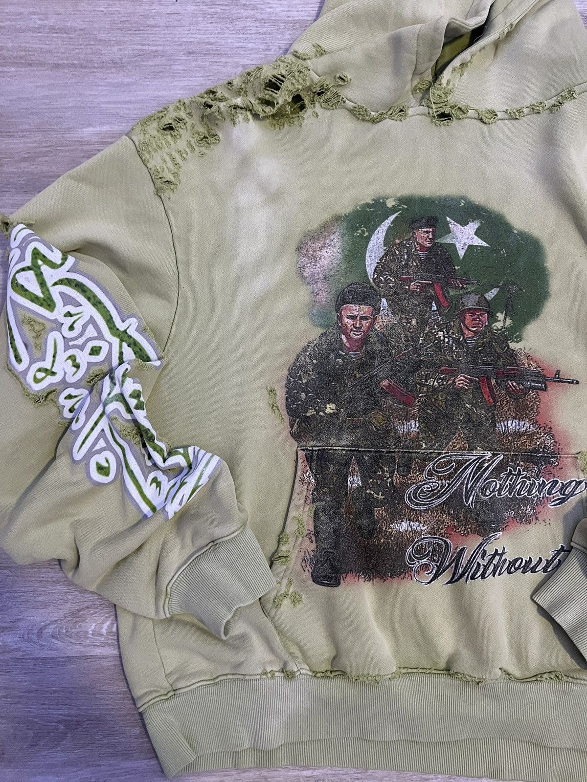 Other Nothing Matters USA Green Hoodie “Nothing Without It” Size US L / EU 52-54 / 3 - 3 Thumbnail