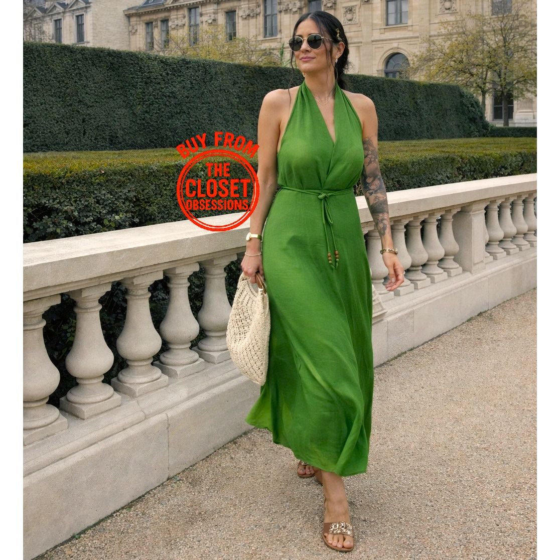 green maxi dress zara S Side hidden in Zara Dresses | Zara Feather