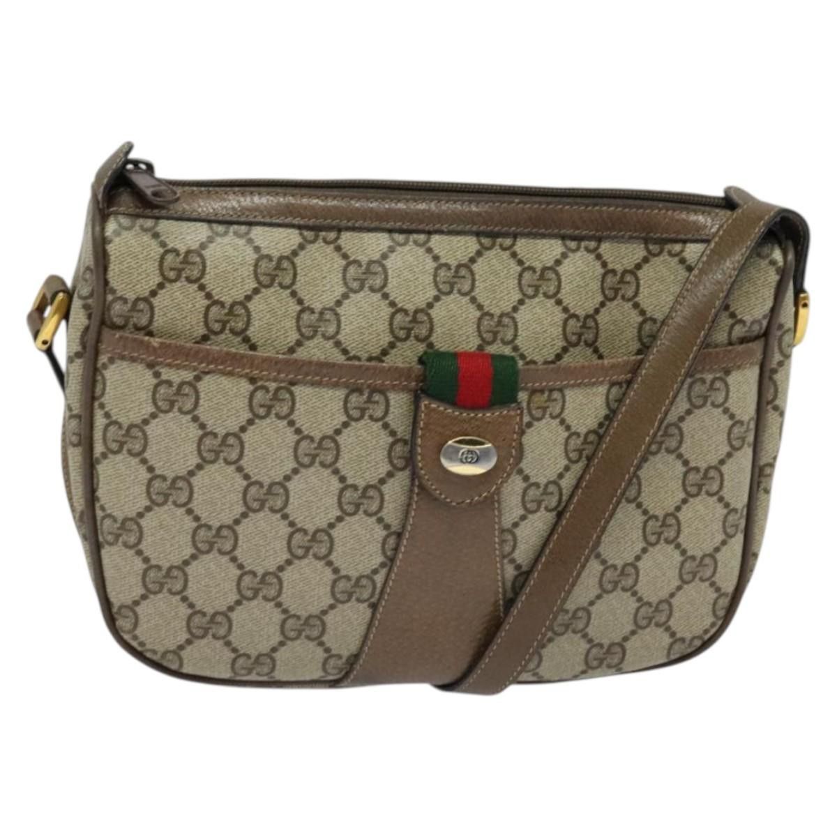 Gucci GUCCI GG Supreme Web Sherry Line Shoulder Bag Pvc Beige Size ONE SIZE - 1 Thumbnail