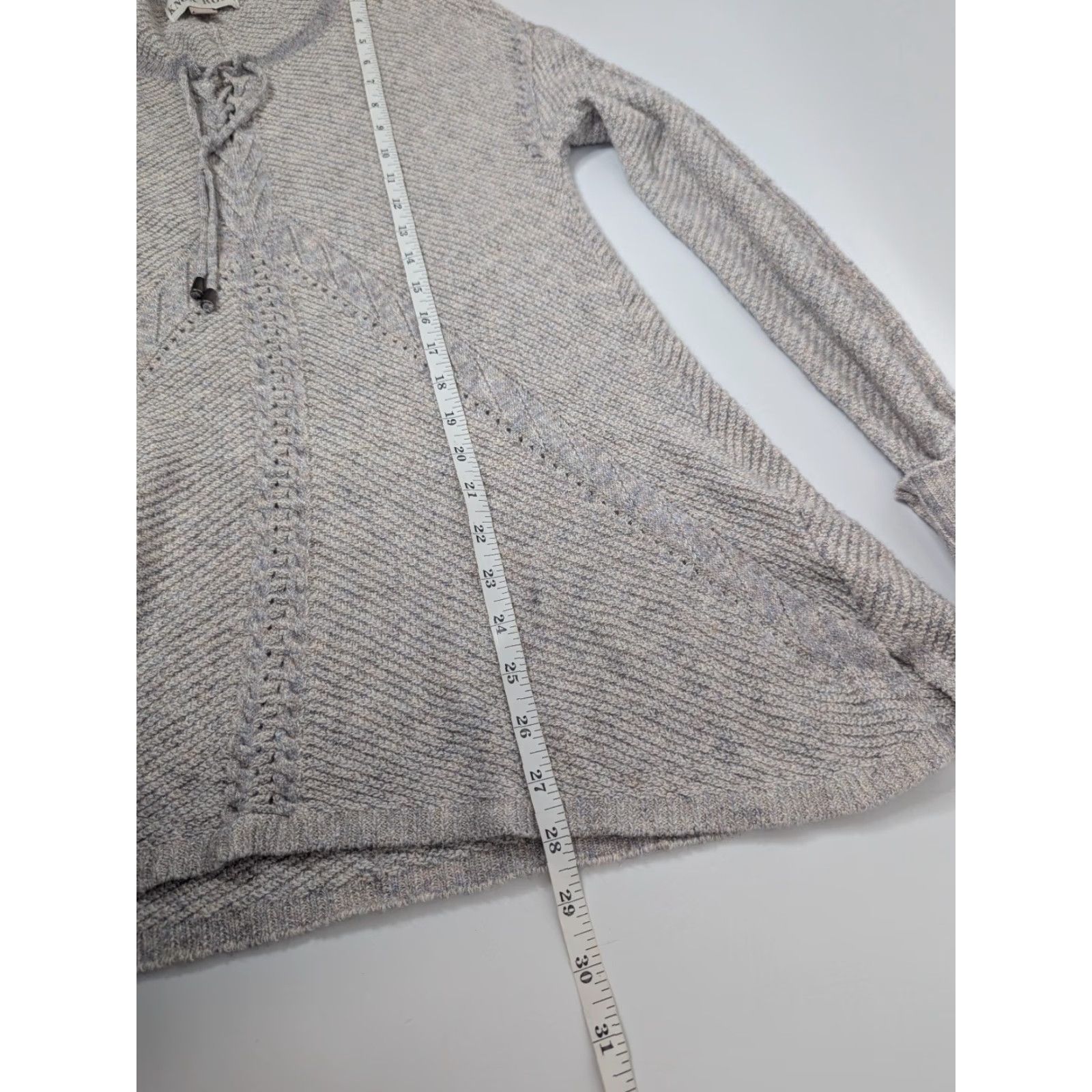 Vintage Knox Rose Top Shirt Sweater Women's Small Gray Tie Neck Waffle Knit Cottagecore Size S / US 4 / IT 40 - 5 Thumbnail
