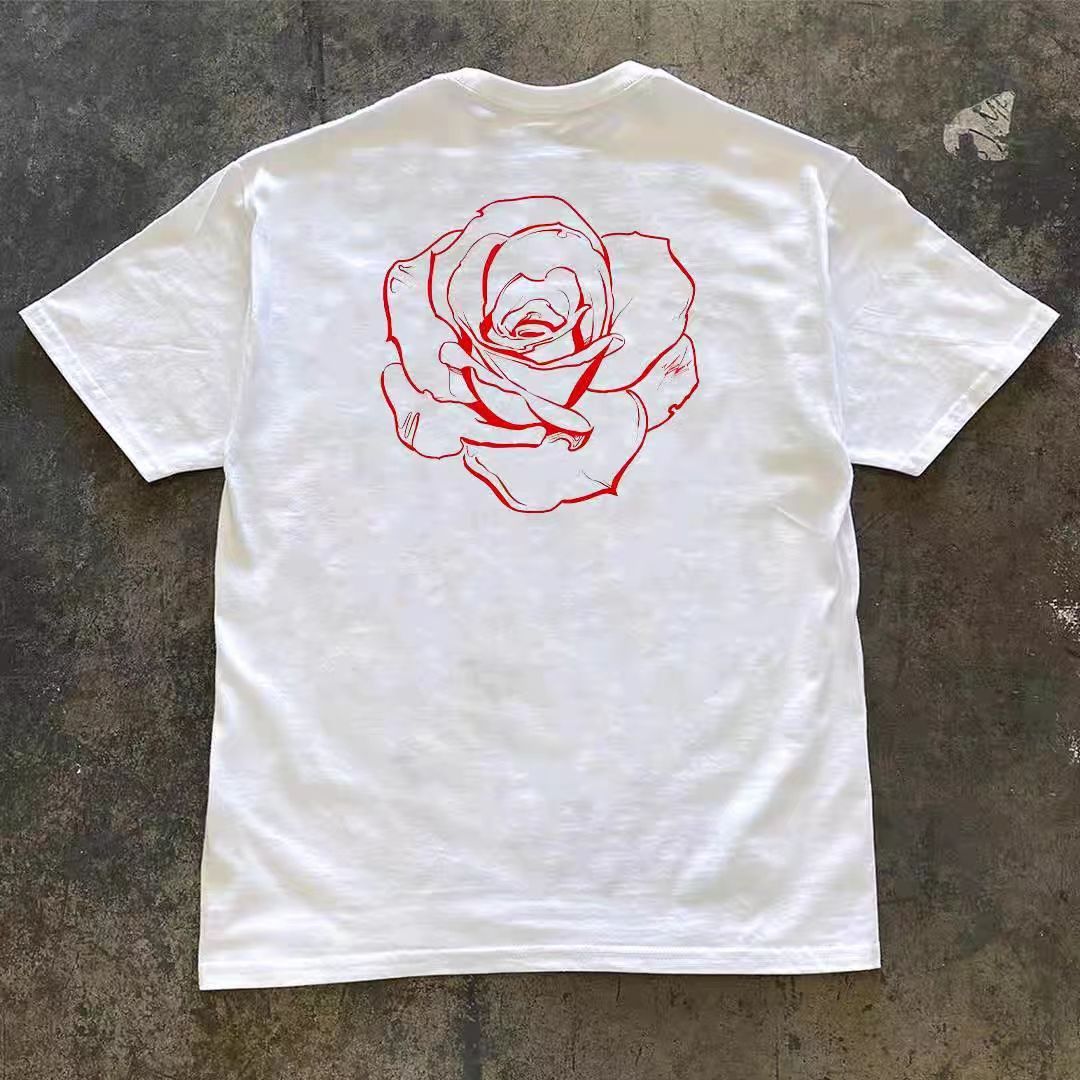 Japanese Brand White casual retro rose print t-shirt Size US M / EU 48-50 / 2 - 1 Thumbnail