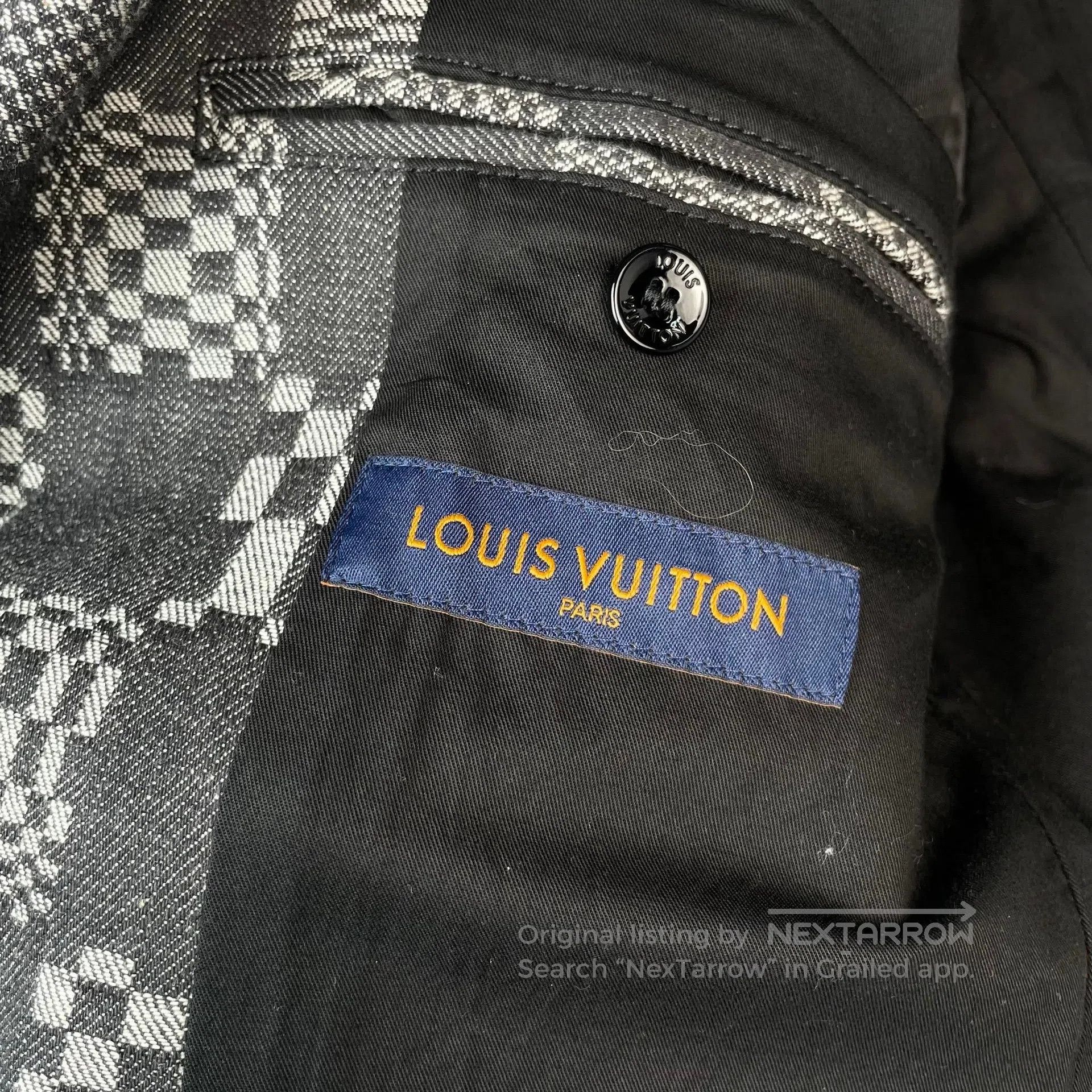 Louis Vuitton Louis Vuitton Grey checkered leather patch logo denim jack Size US M / EU 48-50 / 2 - 8 Thumbnail