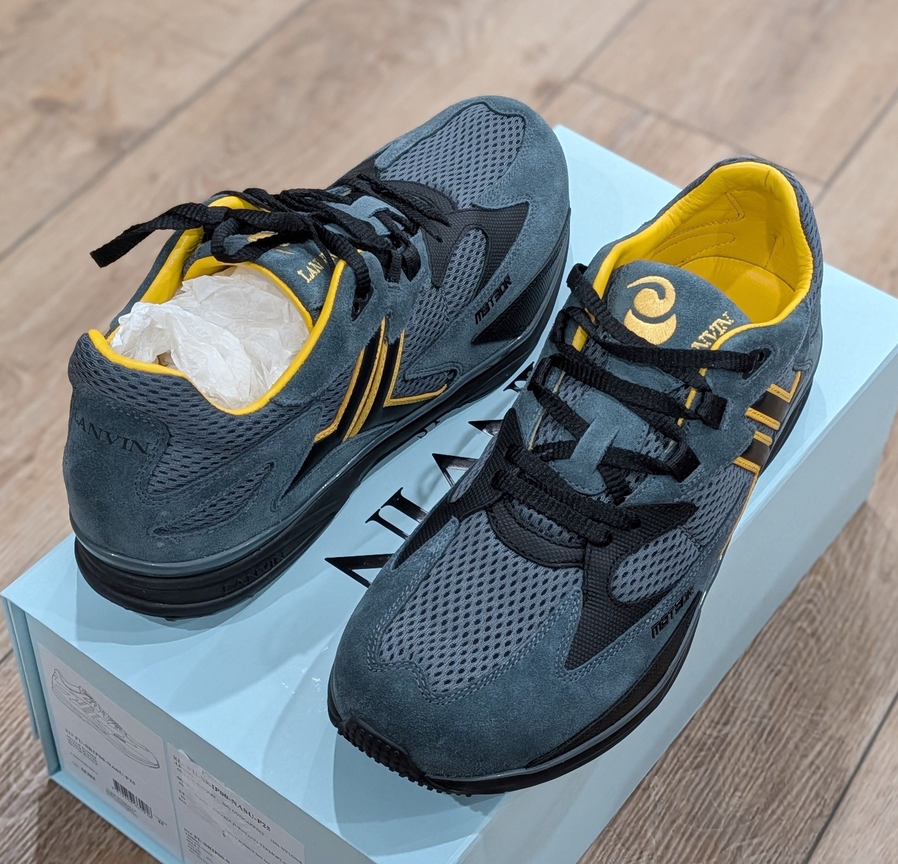Lanvin Lanvin Meteor Mesh Runner Sneakers Steel/Daffodil US 11 Size US 11 / EU 44 - 1 Thumbnail