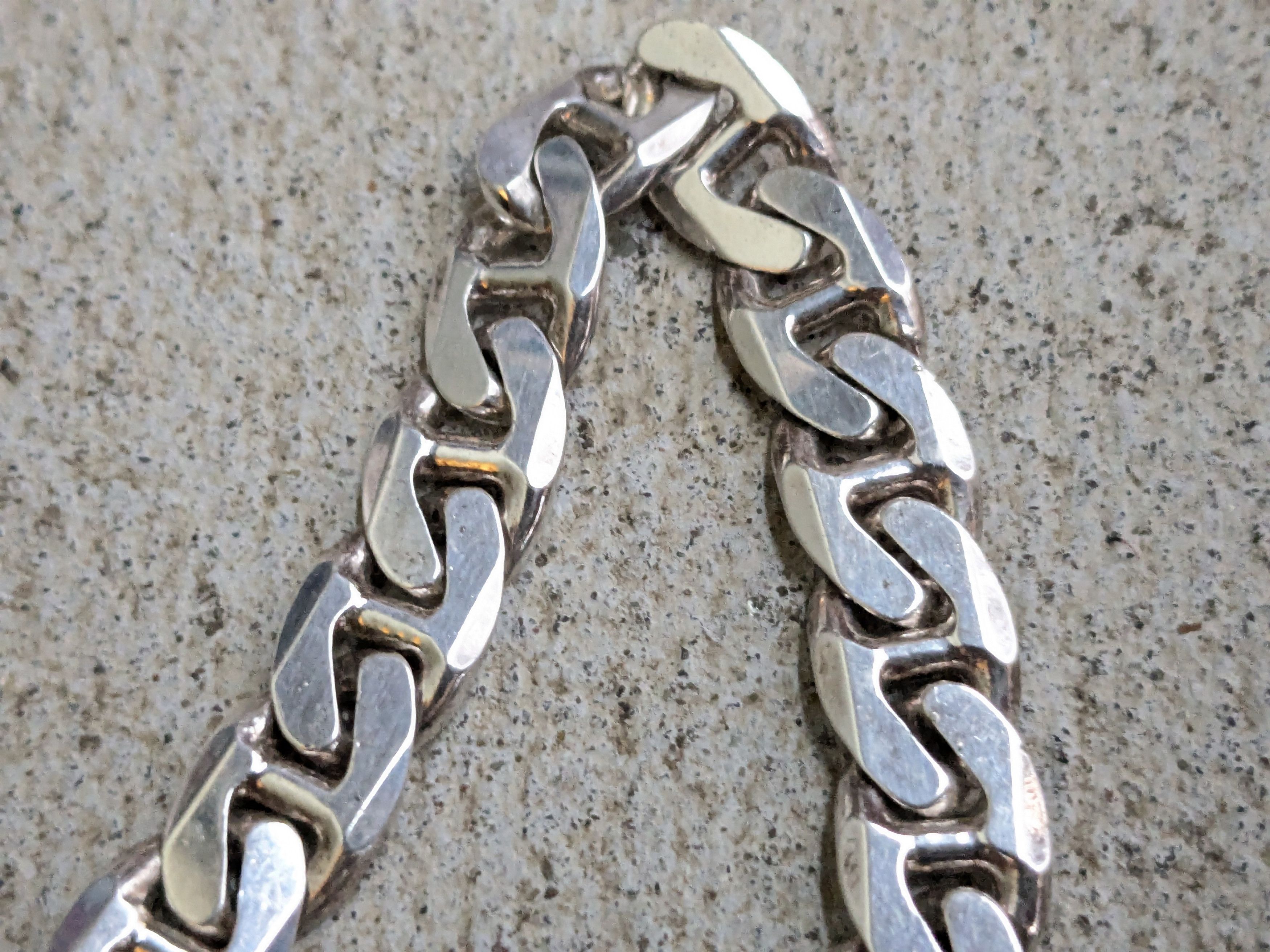 Jewelry Vintage Sterling Silver Bracelet Mariner Chunky Thick Punk Size ONE SIZE - 8 Thumbnail