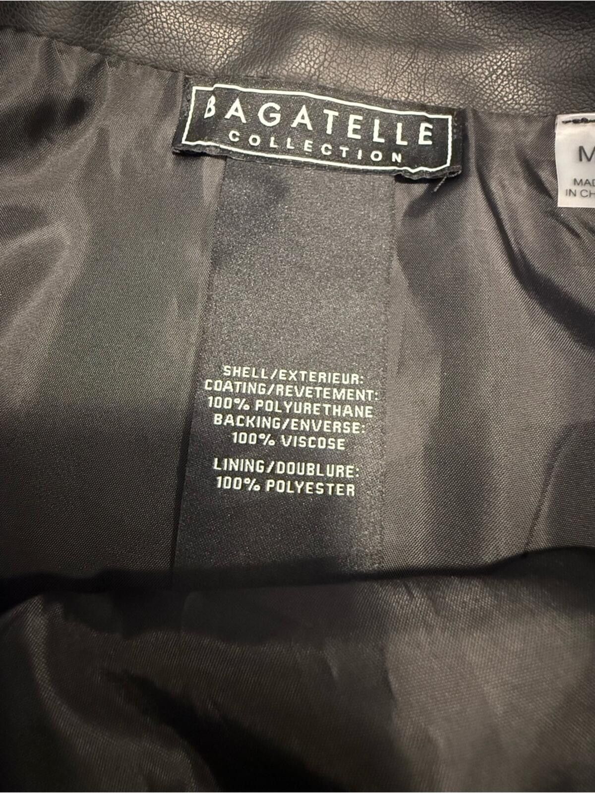 Other Bagatelle black faux leather mini skirt pockets & bow SZ M Size 32" / US 10 / IT 46 - 6 Thumbnail