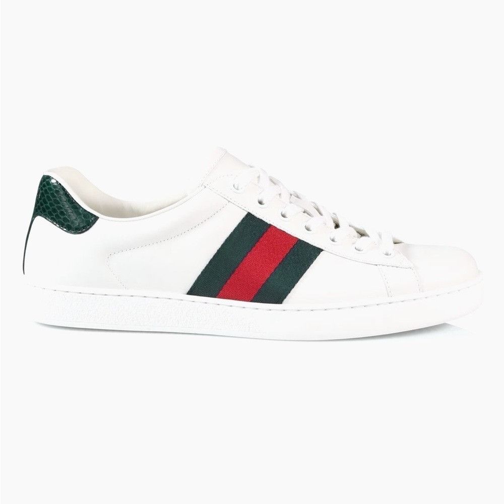 Gucci Gucci Ace Sneakers Leather White Green Red Men’s UK 6/US 7 Size US 7 / EU 40 - 1 Thumbnail