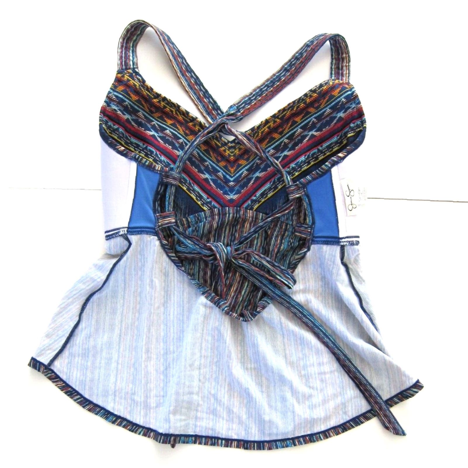 Jessica Simpson Jessica Simpson Blue Stripe Tankini Padded Built In Bra Swim Top Woman 1X Size XL / US 12-14 / IT 48-50 - 5 Thumbnail