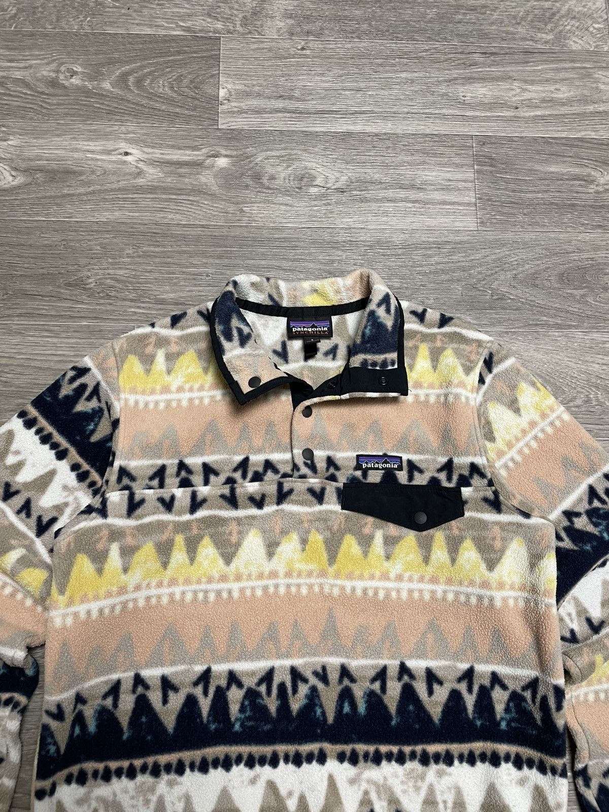 Patagonia Vintage Patagonia Synchilla Aztec Fleece Snap T Pullover Size US S / EU 44-46 / 1 - 2 Thumbnail