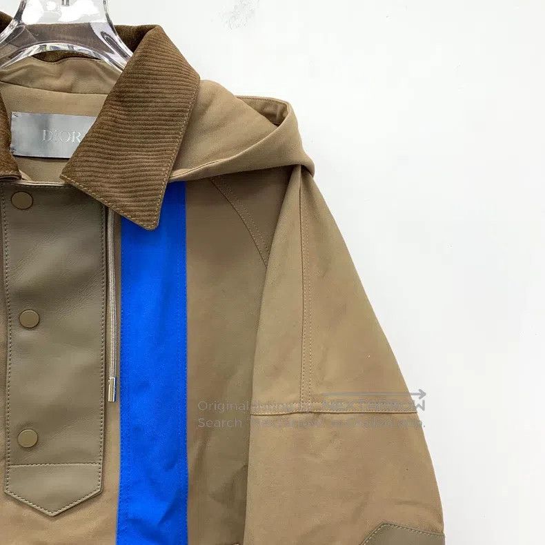 Dior Dior Brown logo letter embroidery striped stitching hooded Size US M / EU 48-50 / 2 - 3 Thumbnail