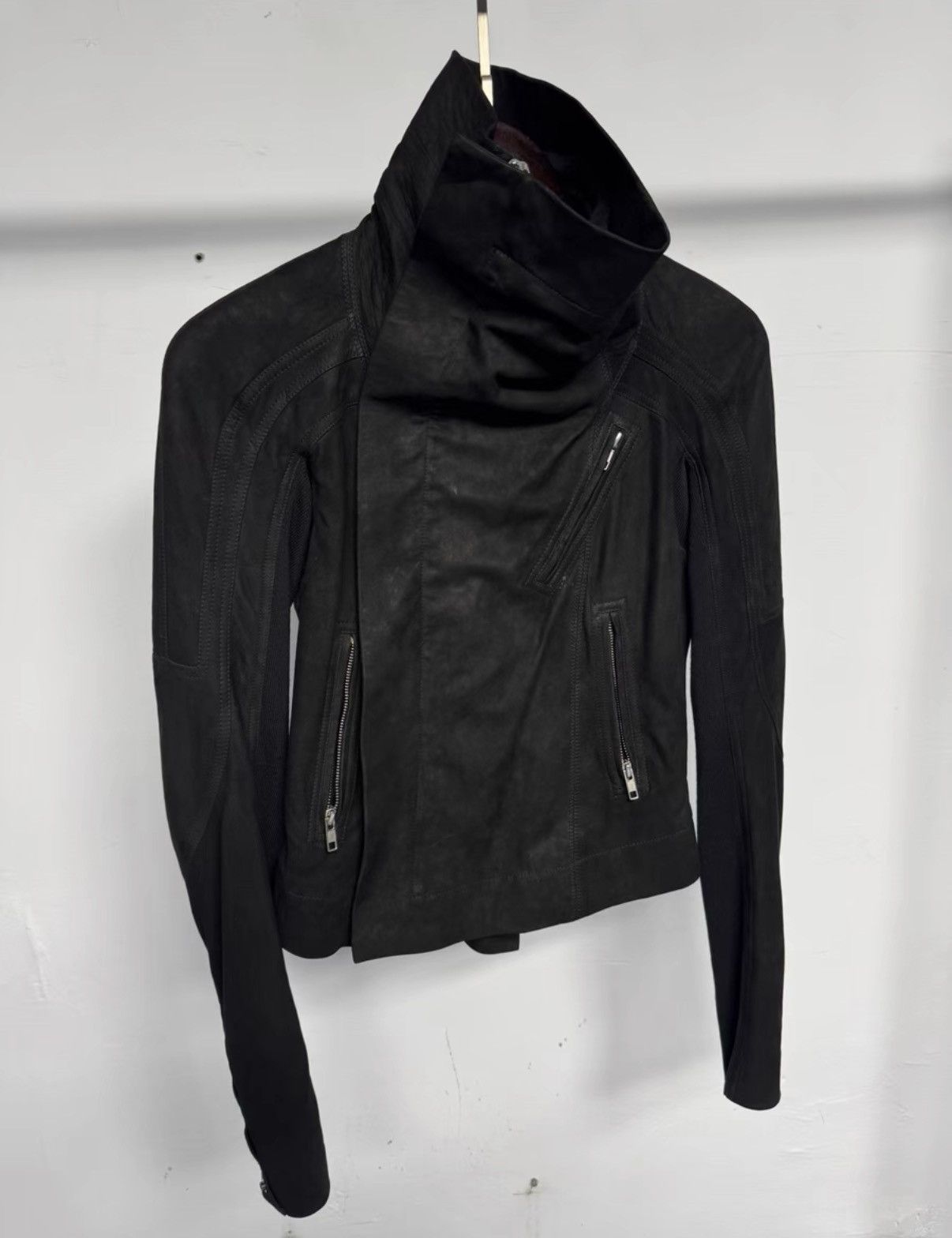 Rick Owens Rick Owens Lambskin & Cowhide Biker Jacket K37 Size US XXS / EU 40 - 4 Thumbnail