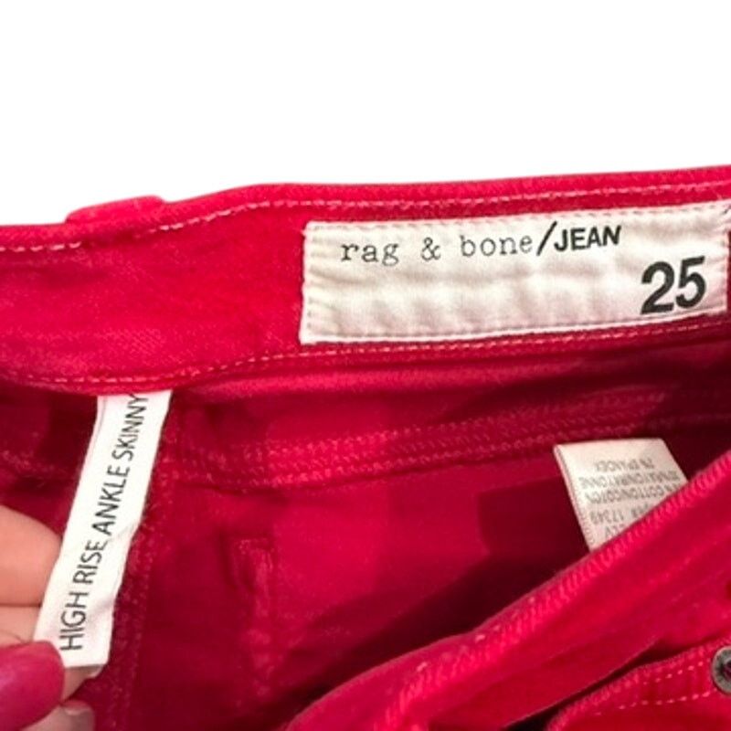 Rag & Bone Rag & Bone High Rise Skinny Pant in Fuschia Velvet, Size 25 Size 25" / US 0 / IT 36 - 5 Thumbnail