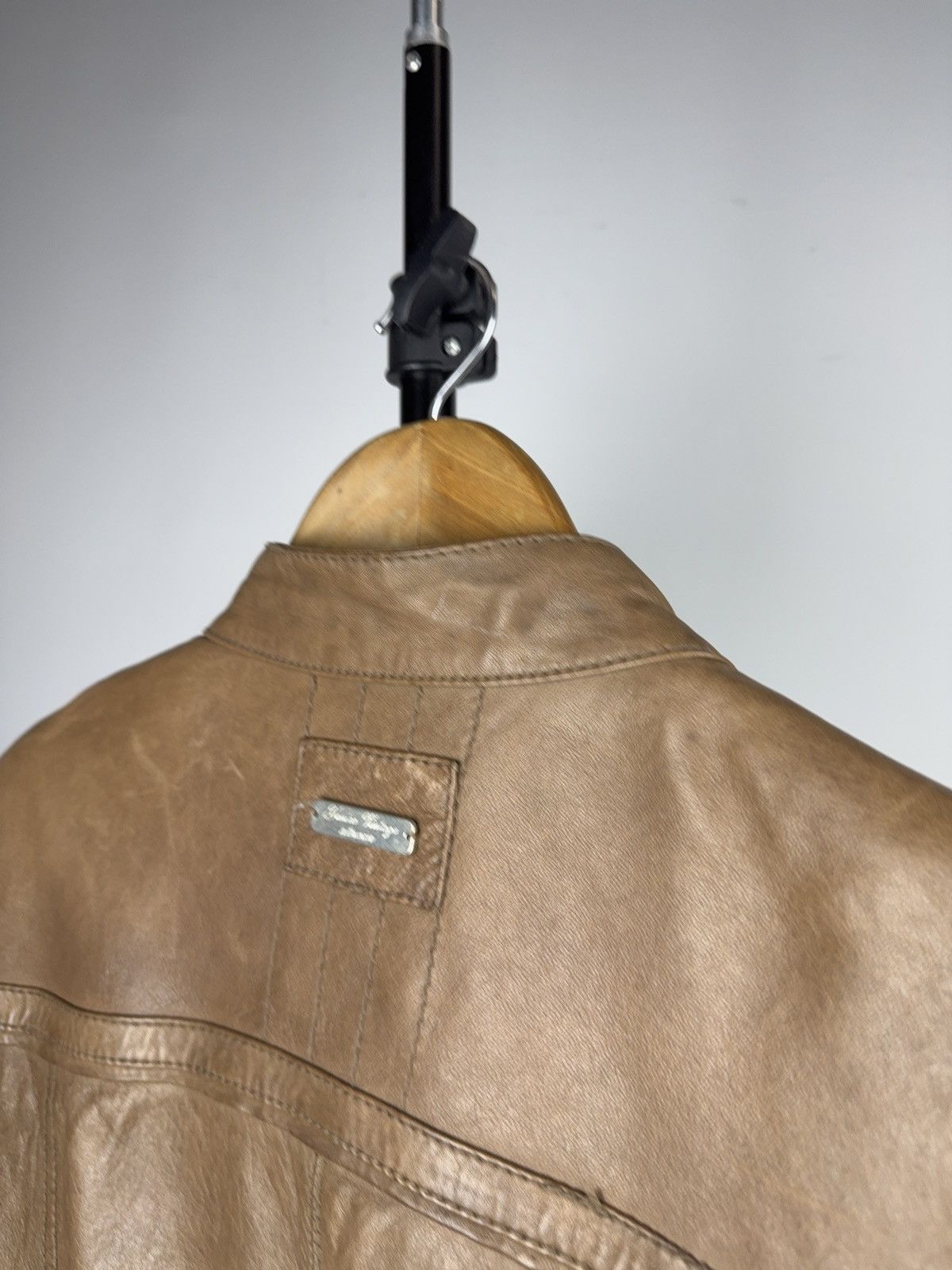 Genuine Leather Vintage 00s Avant Garde Brown Leather Biker Moto Jacket Size M / US 6-8 / IT 42-44 - 13 Thumbnail