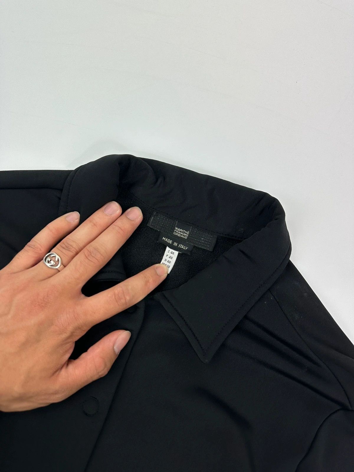 Marithe + Francois Girbaud Marithé + Francois Girbaud Black Lycra Shirt Jacket Size L / US 10 / IT 46 - 5 Thumbnail