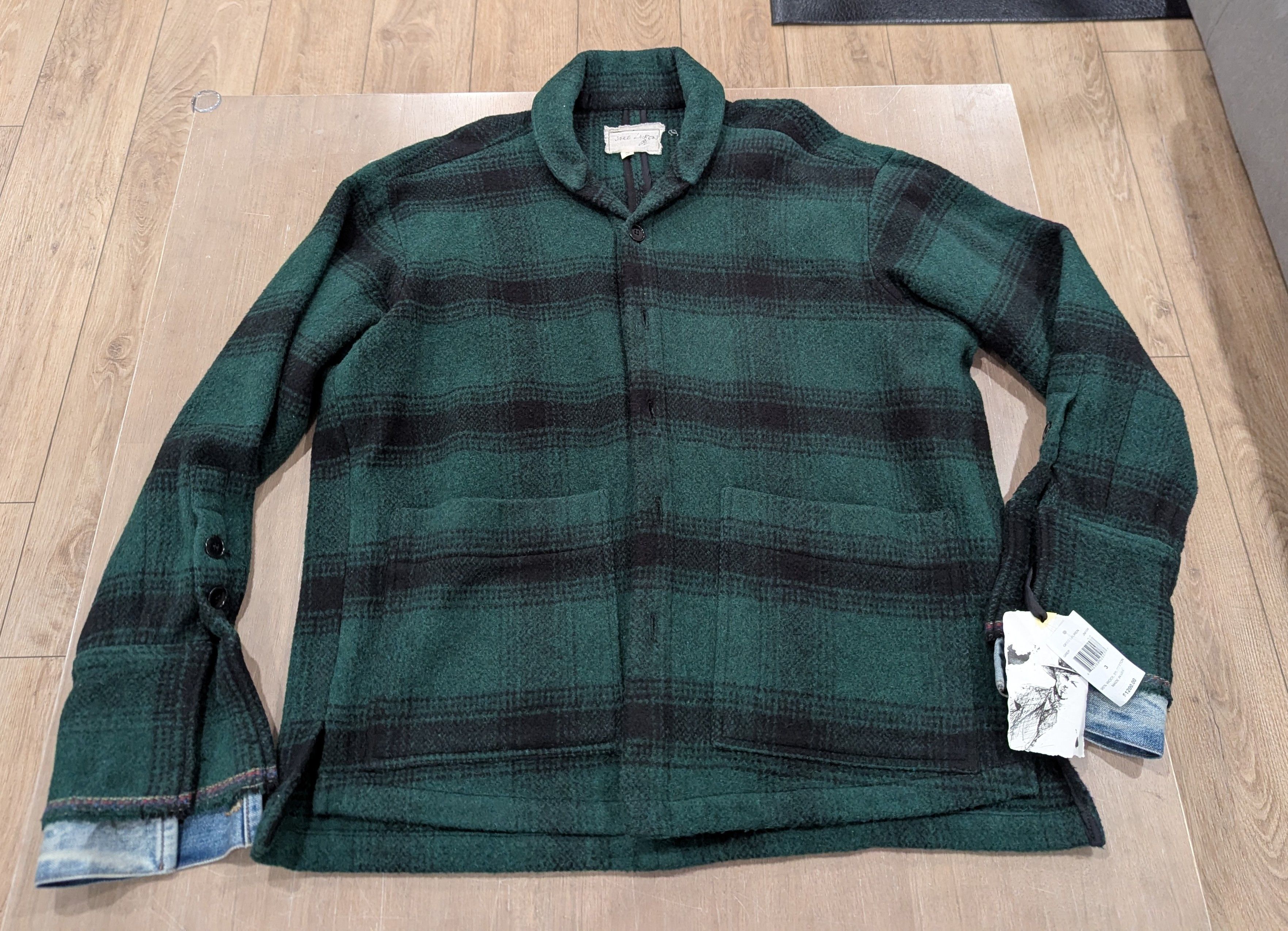 Greg Lauren Greg Lauren Boxy Plaid Wool Overshirt Green/Black 3 - Large Size US L / EU 52-54 / 3 - 1 Thumbnail