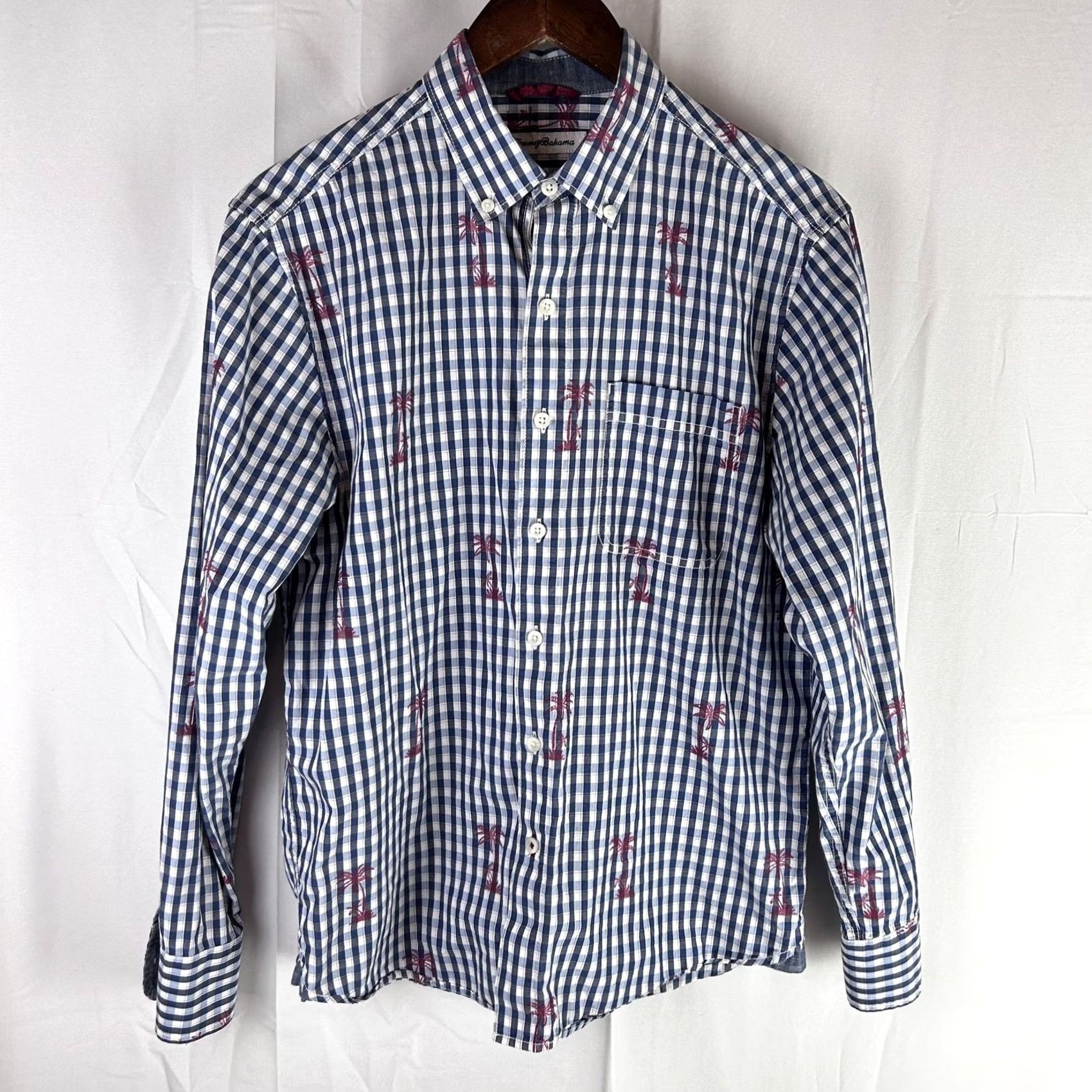 Tommy Bahama Tommy Bahama Shirt Mens S Blue Small White Gingham Palm Tree Button Down Cotton Size US S / EU 44-46 / 1 - 2 Thumbnail