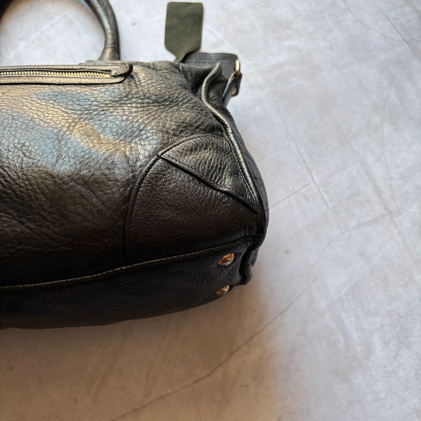Prada Prada Vitello Daino Bag Leather Black Zip Tote handbag Size ONE SIZE - 15 Thumbnail