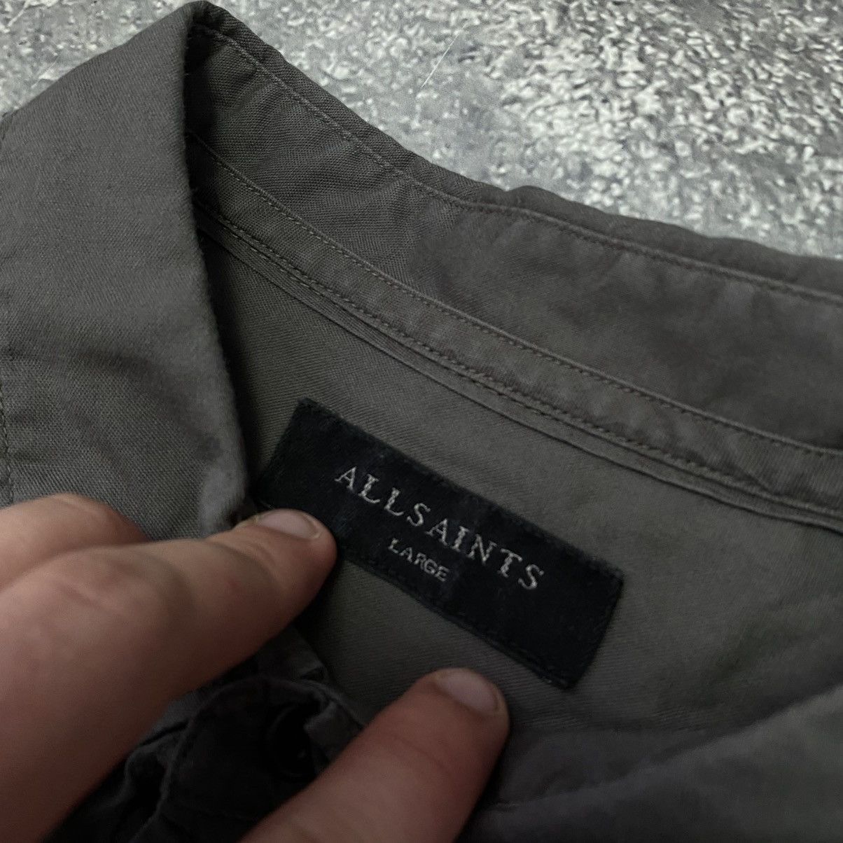 Allsaints Designer Allsaints Small logo brown y2k luxury button shirt Size US L / EU 52-54 / 3 - 4 Thumbnail