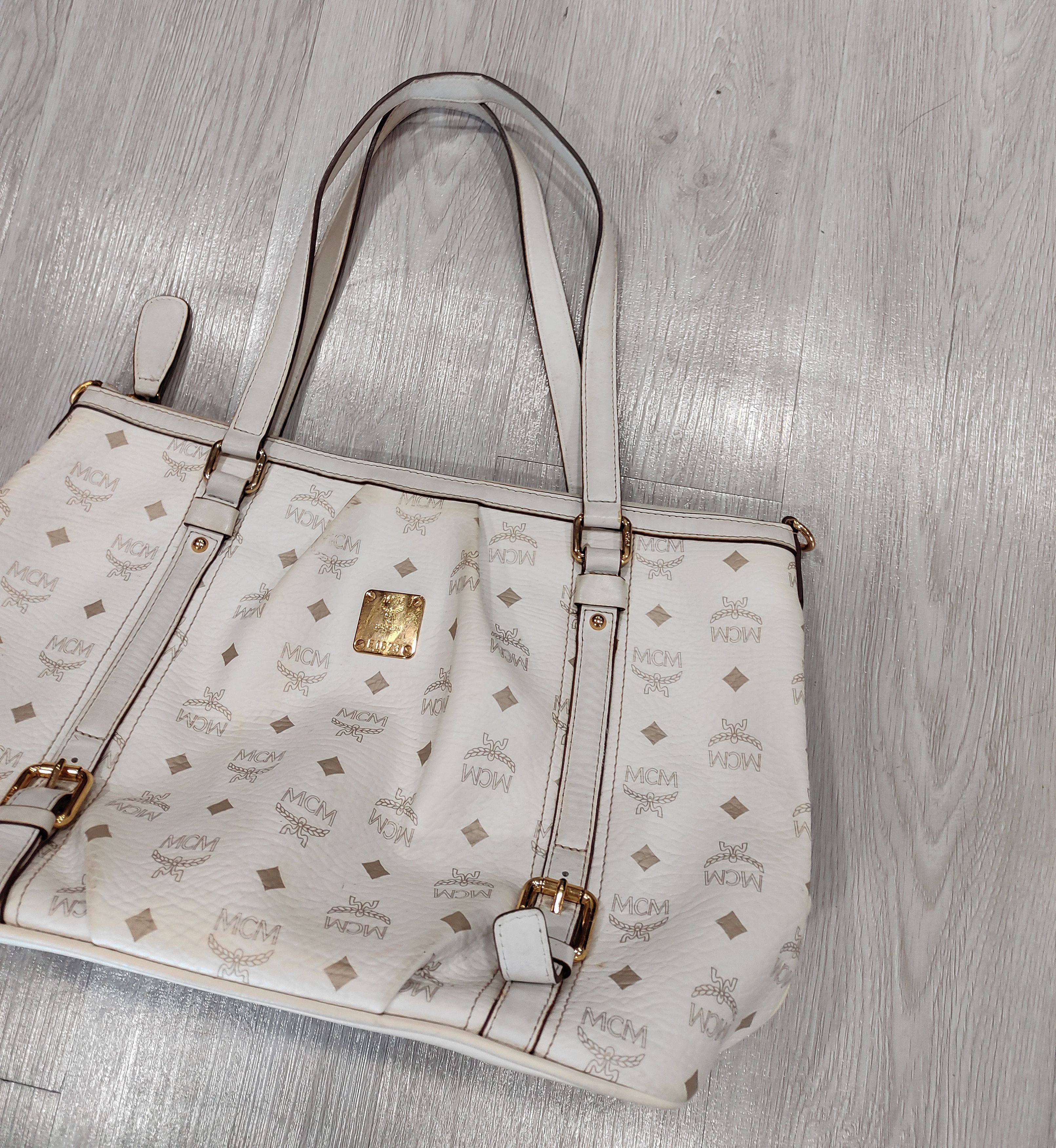 MCM Mcm White Visetos Tote Bag Size ONE SIZE - 2 Thumbnail