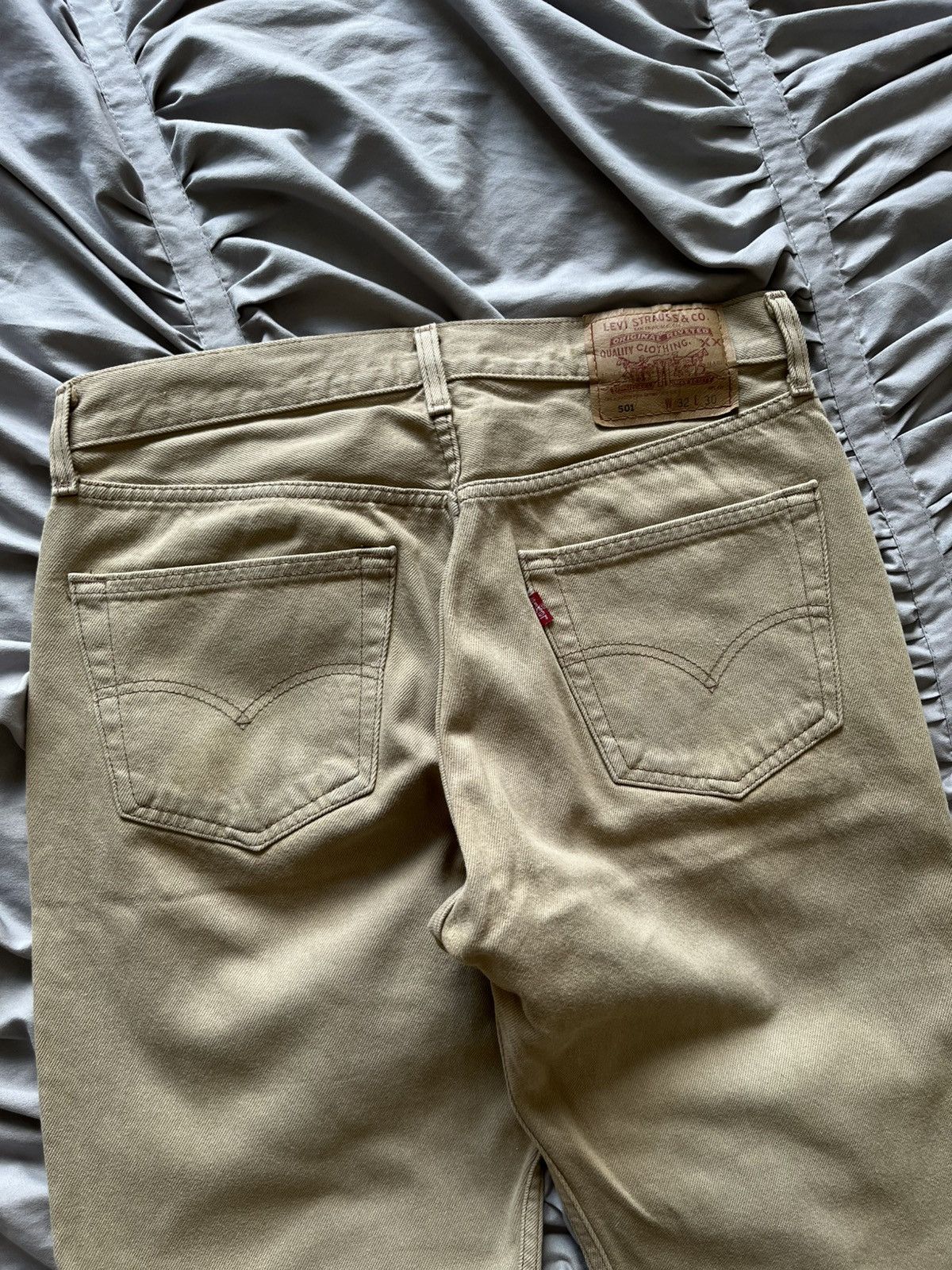 Levi's Vintage Clothing Levi’s 501 Vintage Khaki Denim Rare Faded Jeans Archive Size US 32 / EU 48 - 5 Thumbnail