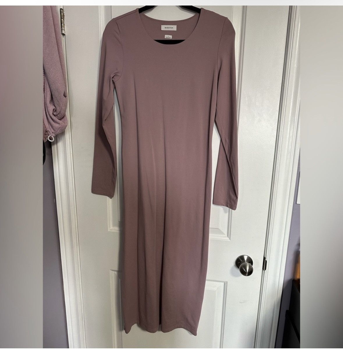 Aritzia Babaton Contour Crew Longsleeve Dress Size L / US 10 / IT 46 - 2 Thumbnail