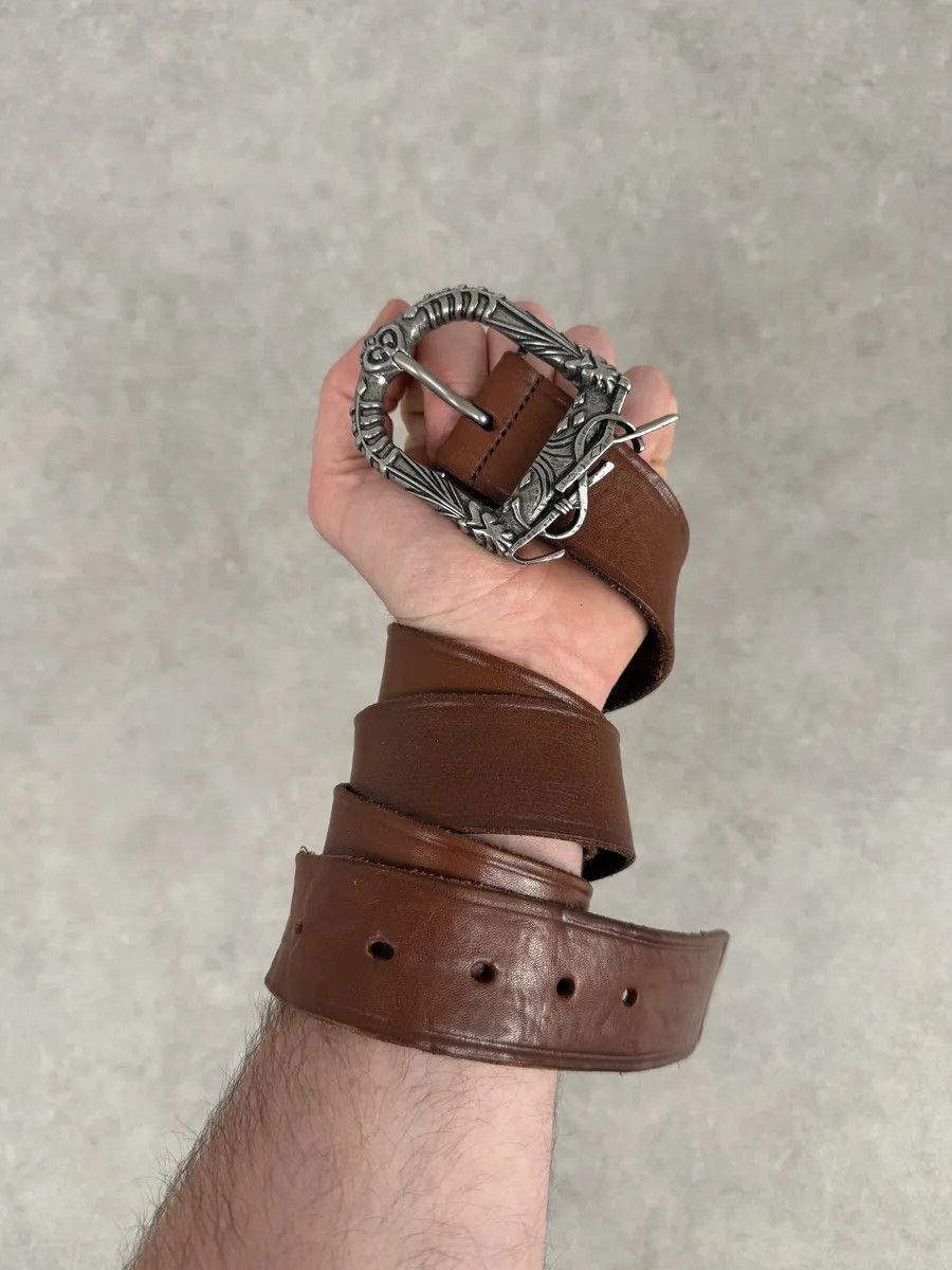 Yves Saint Laurent Yves Saint Laurent Brown Signature Leather Buckle Belt Size ONE SIZE - 2 Thumbnail