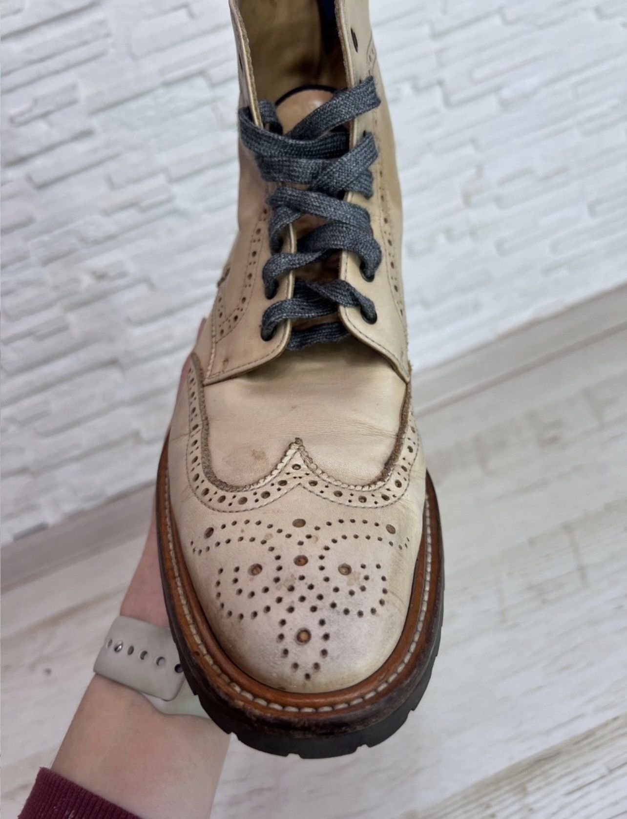 Brunello Cucinelli Brunello Cucinelli Leather Derby Boots Beige 26.5 cm Size US 10 / IT 40 - 7 Thumbnail