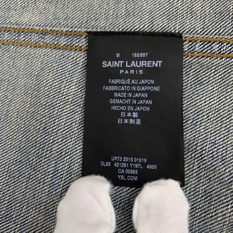 Saint Laurent Paris Saint Laurent Paris Light blue washed old cotton denim ves Size M / US 6-8 / IT 42-44 - 6 Thumbnail