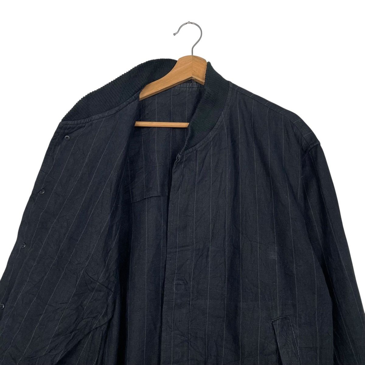 Comme des Garcons Homme Vintage 80s Comme Des Garcons Striped Linen Bomber Jacket Size US M / EU 48-50 / 2 - 10 Thumbnail