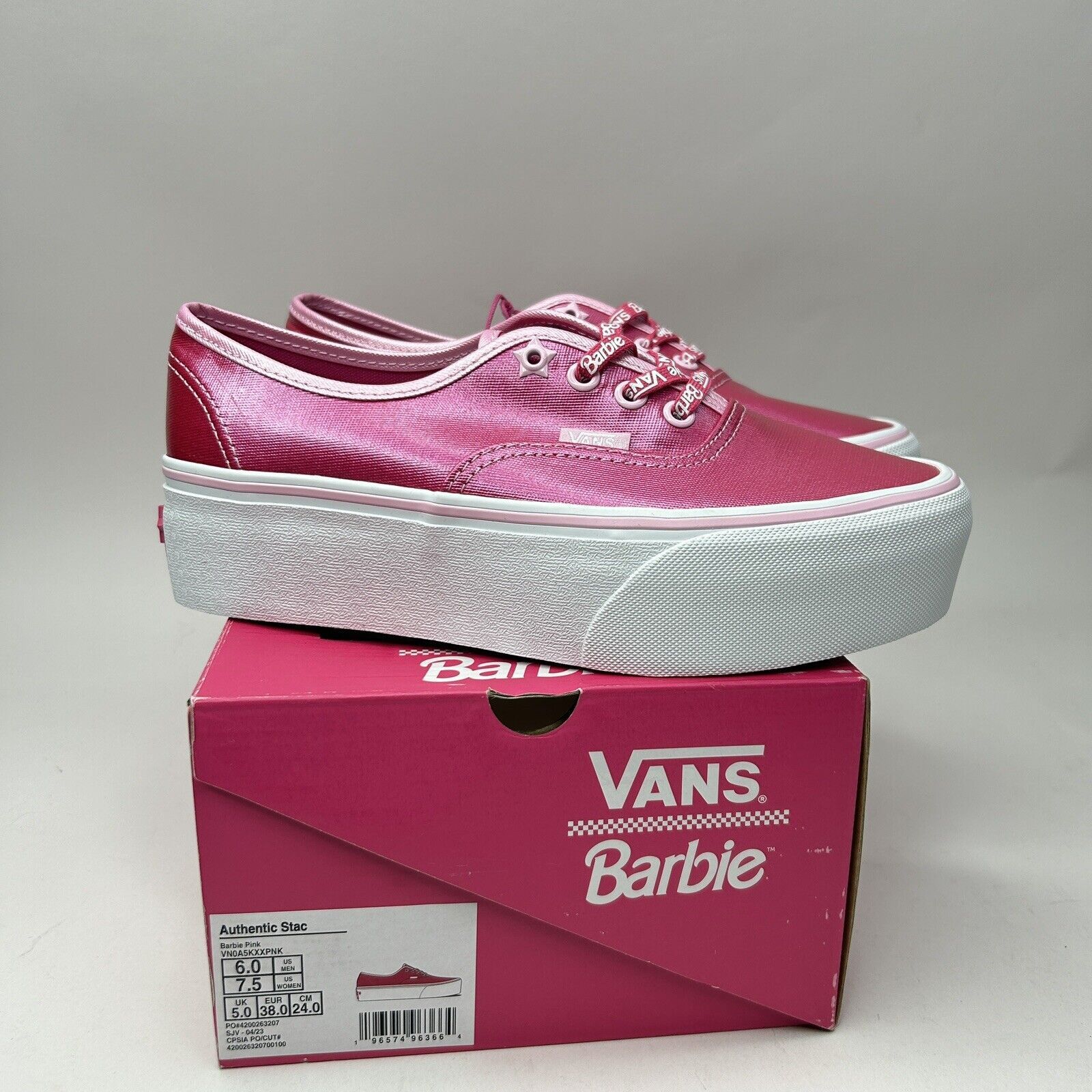 Vans X Barbie Authentic Stac Platform “Hot Pink White” 2023