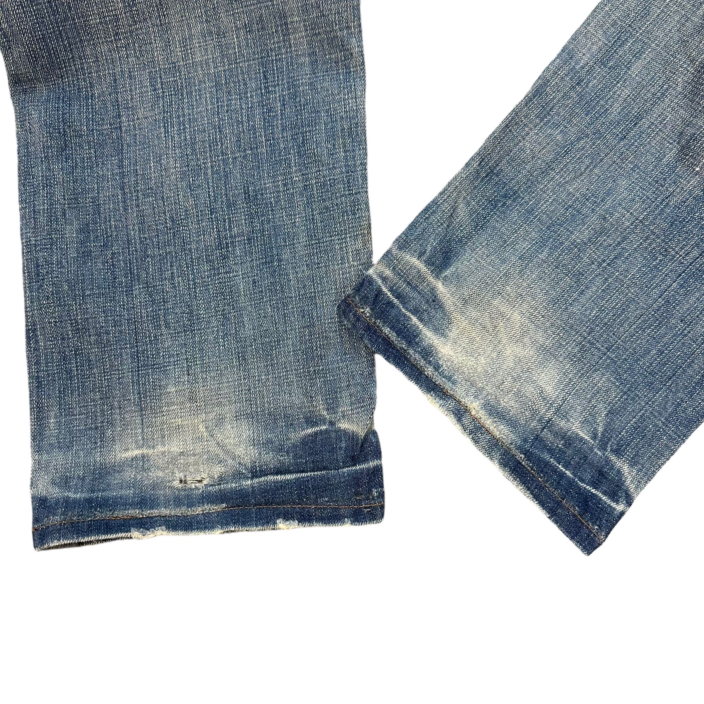 Global Work GLOBAL WORK TRASHED SELVEDGE DENIM PANT #8848-031 Size US 29 - 15 Thumbnail
