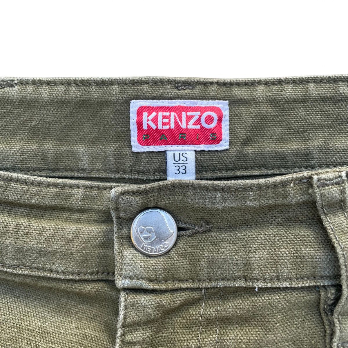 Designer × Kenzo Kenzo Paris Green Cargo Carpenter Pants Size 33 Size US 33 - 3 Thumbnail