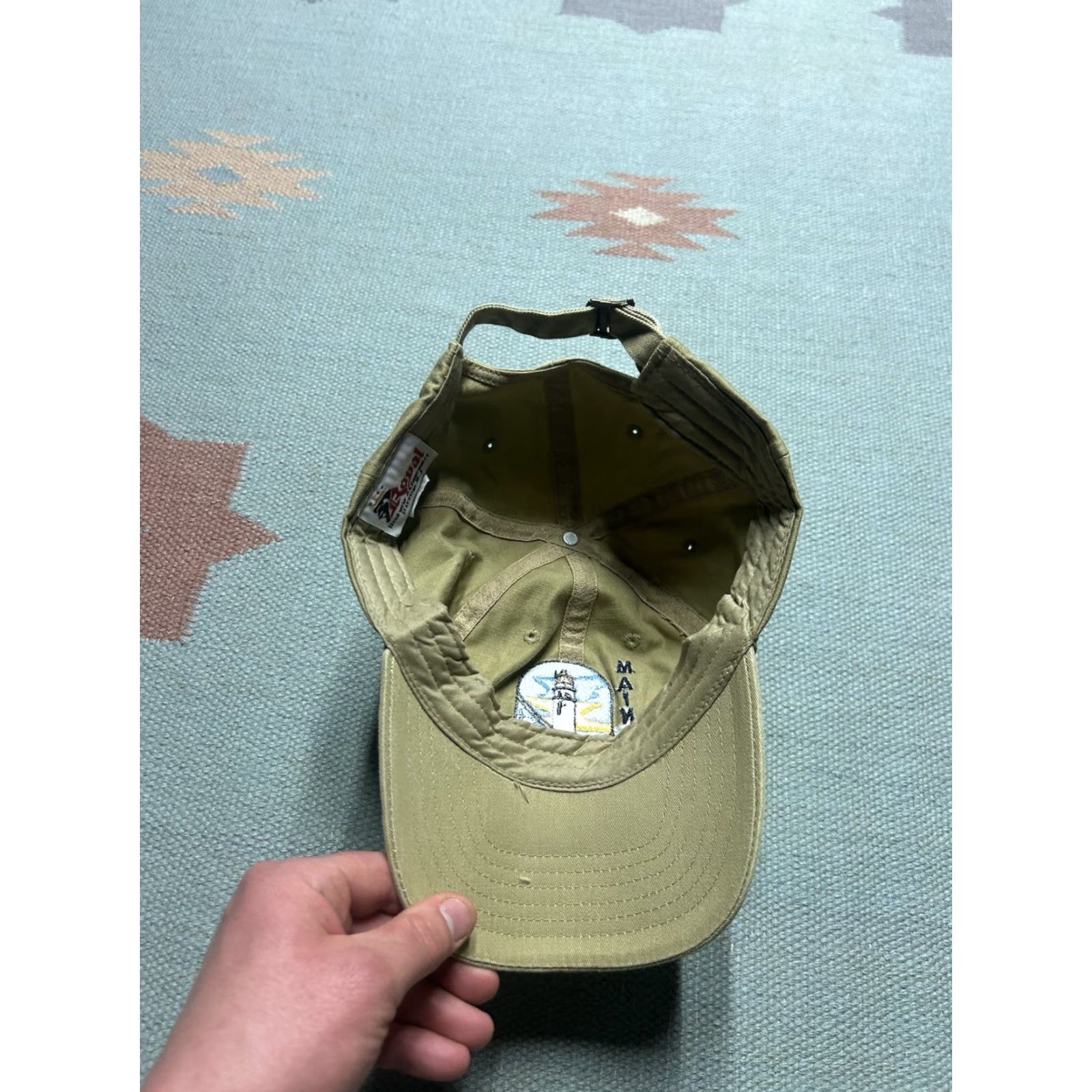 Vintage VINTAGE Unbranded Baseball Cap Strapback Hat Bar Harbor Maine Lighthouse Embroidered Beige Tan Adjustable Mens Size ONE SIZE - 6 Thumbnail