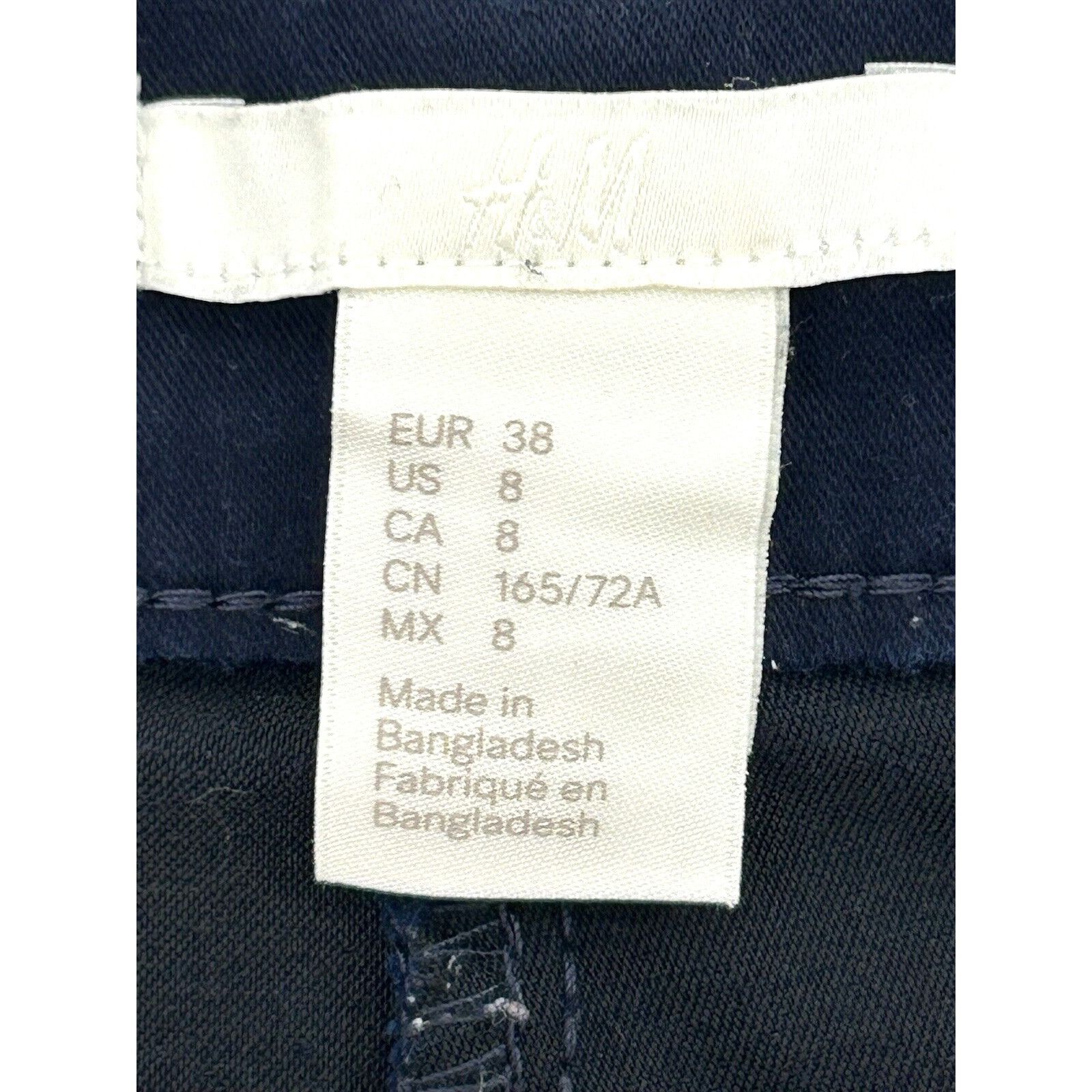 H&M H&M Womens Pants 8 Navy Blue Flat Front Tapered Leg Ankle Le Size 30" / US 8 / IT 44 - 3 Thumbnail