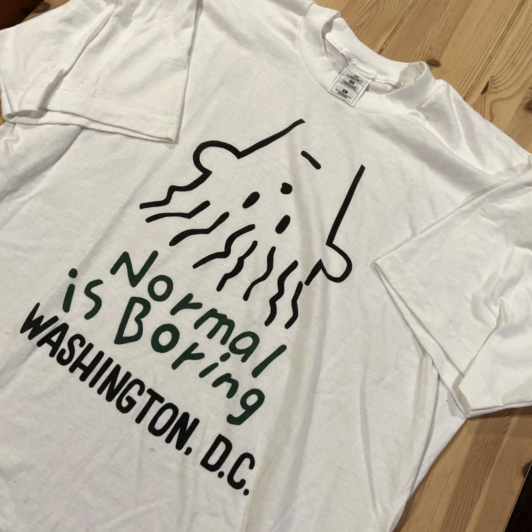Vintage VINTAGE Fido Dido Normal Is Boring Mens Graphic Short Sleeve T Shirt XL White Size US XL / EU 56 / 4 - 2 Thumbnail