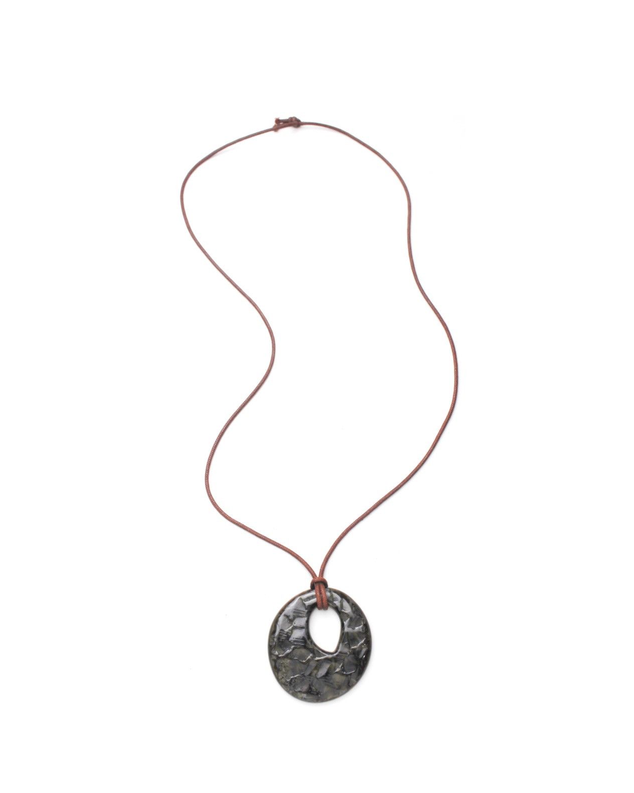 If Six Was Nine 2000S JAPANESE MADE RESIN STONE TEXTURED OVAL NECKLACE Size ONE SIZE - 1 Thumbnail