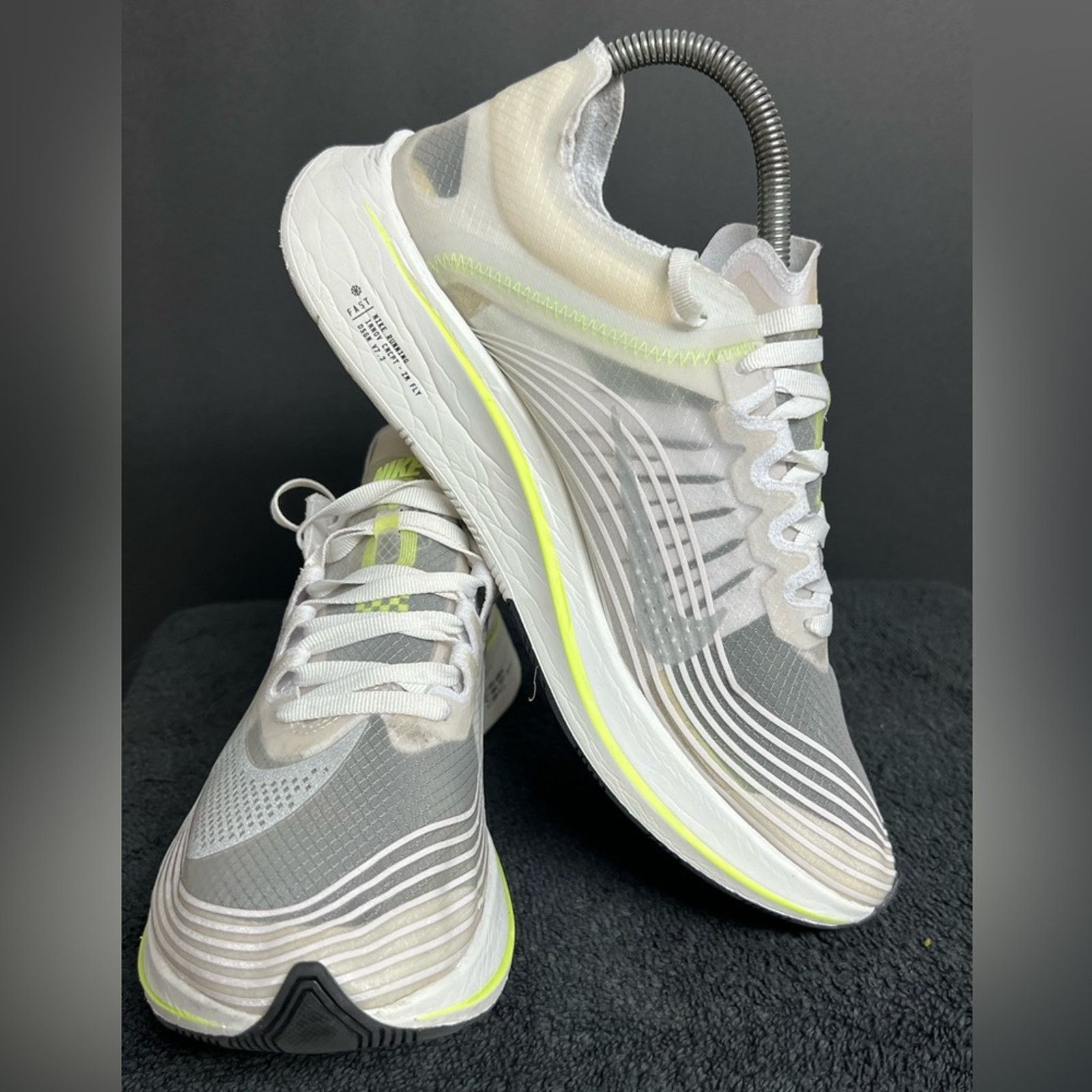Nike NIKE Running Shoe Size 7 ZOOM FLY SP MEN'S WHITE VOLT GLOW Size US 7 / EU 40 - 3 Thumbnail