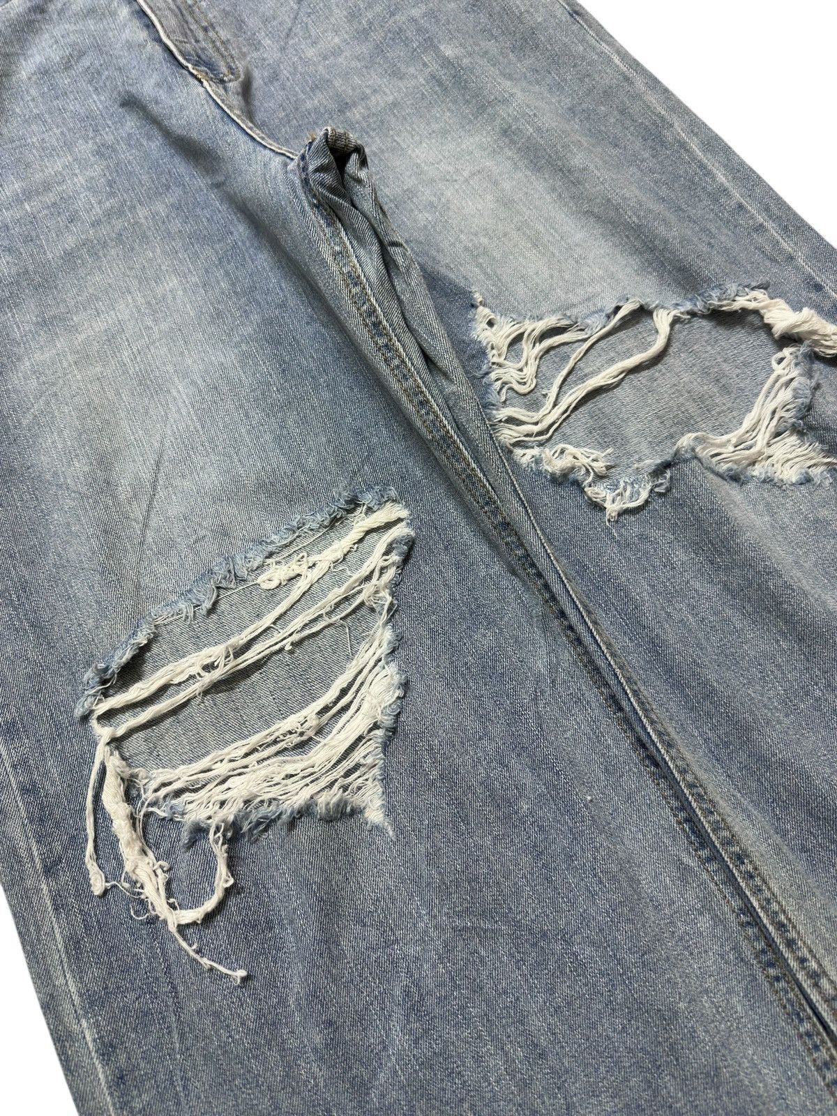 JNCO Vintage MUZE Baggy Faded Grunge Distressed Denim Size US 35 - 3 Thumbnail
