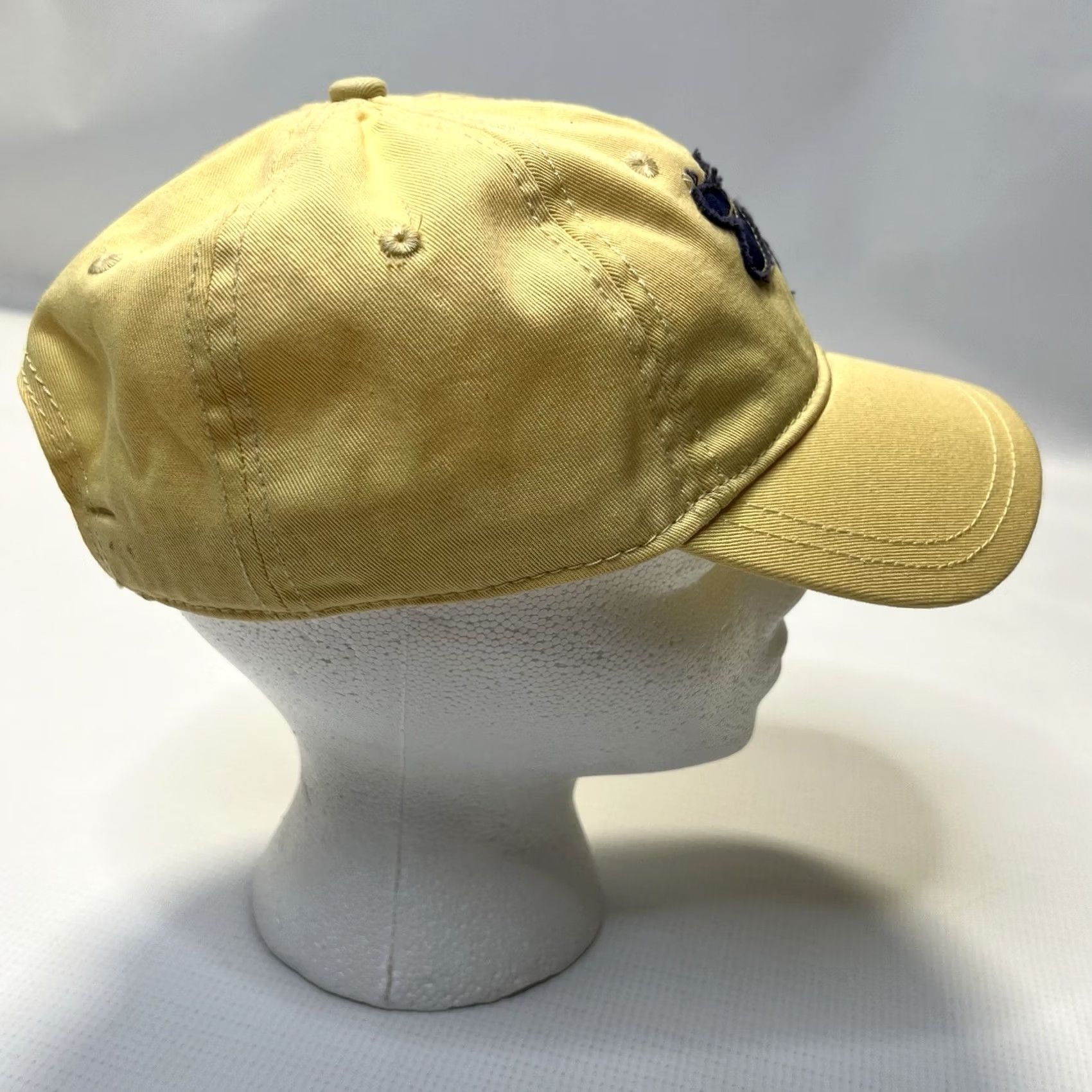 Vintage Kate Landry Beach Hat Yellow Blue Dragonfly Embroidered Adjustable Strap Women Size ONE SIZE - 4 Thumbnail