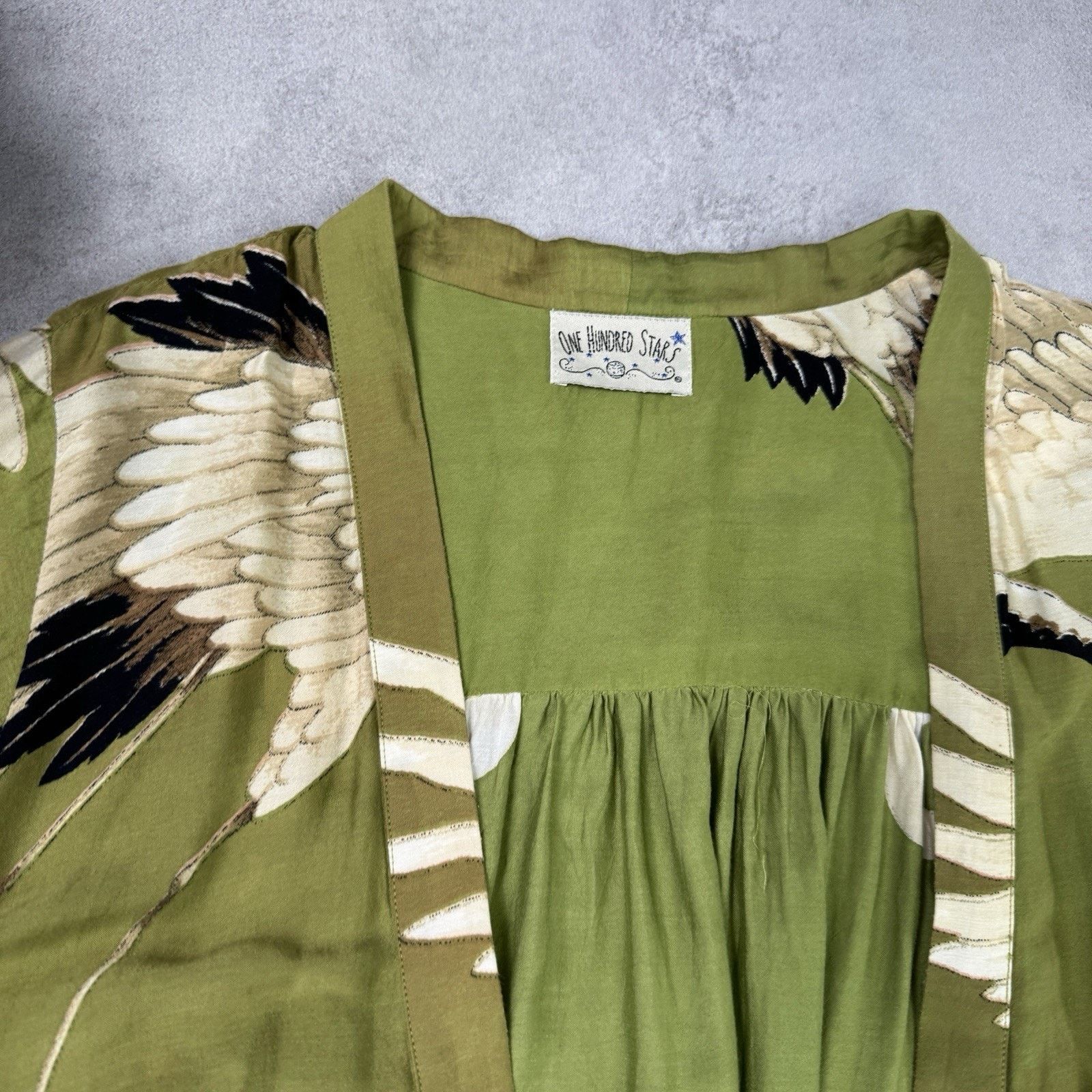 Vintage ONE HUNDRED STARS Stork Duster Coat in Green One Size Size ONE SIZE - 4 Thumbnail