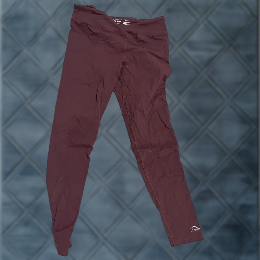 Vintage LL Bean Women's Leggings Medium Red Maroon Exercise 500696 Workout Size 32" / US 10 / IT 46 - 1 Thumbnail